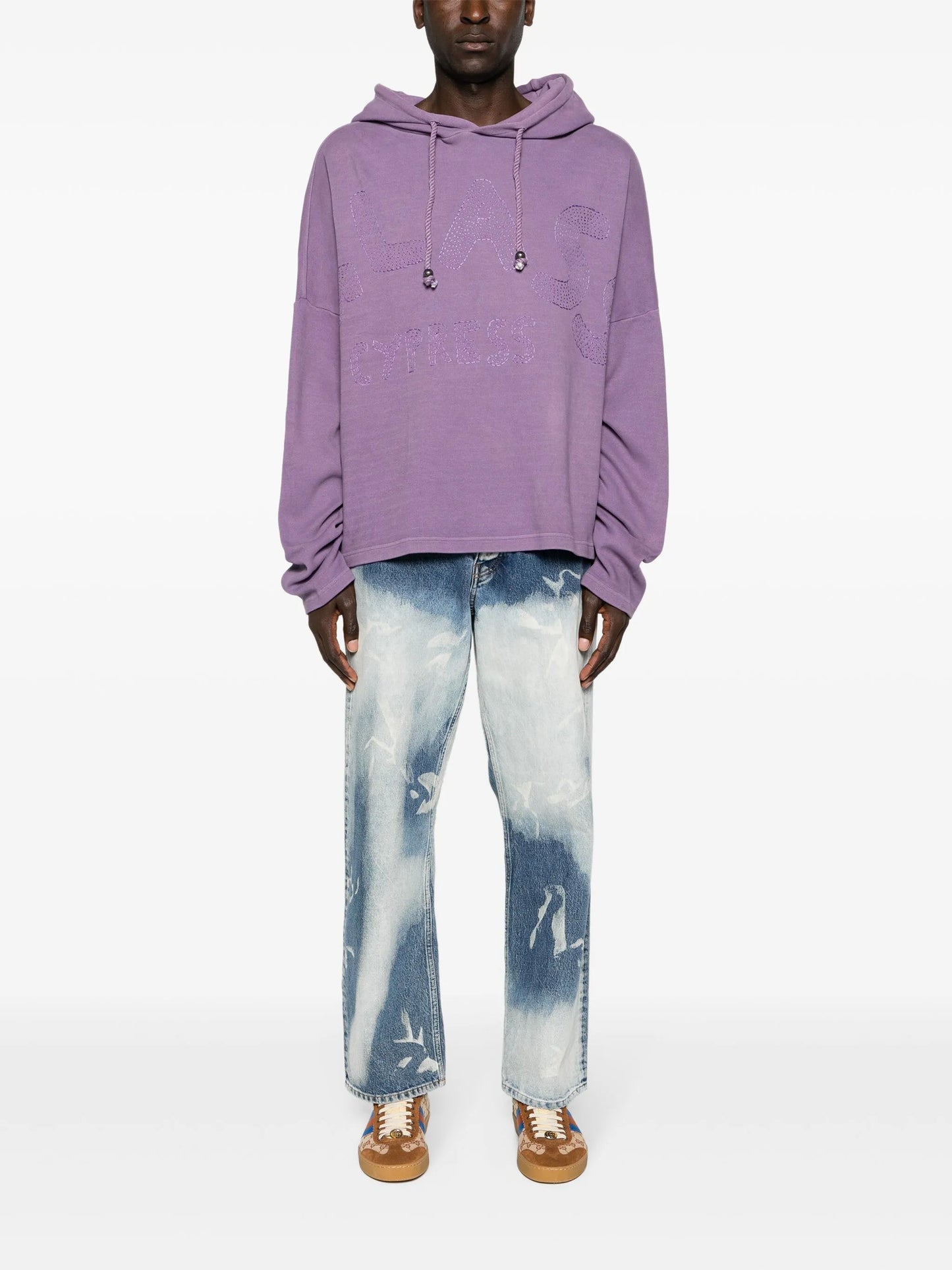 logo-embroidered slouch hoodie