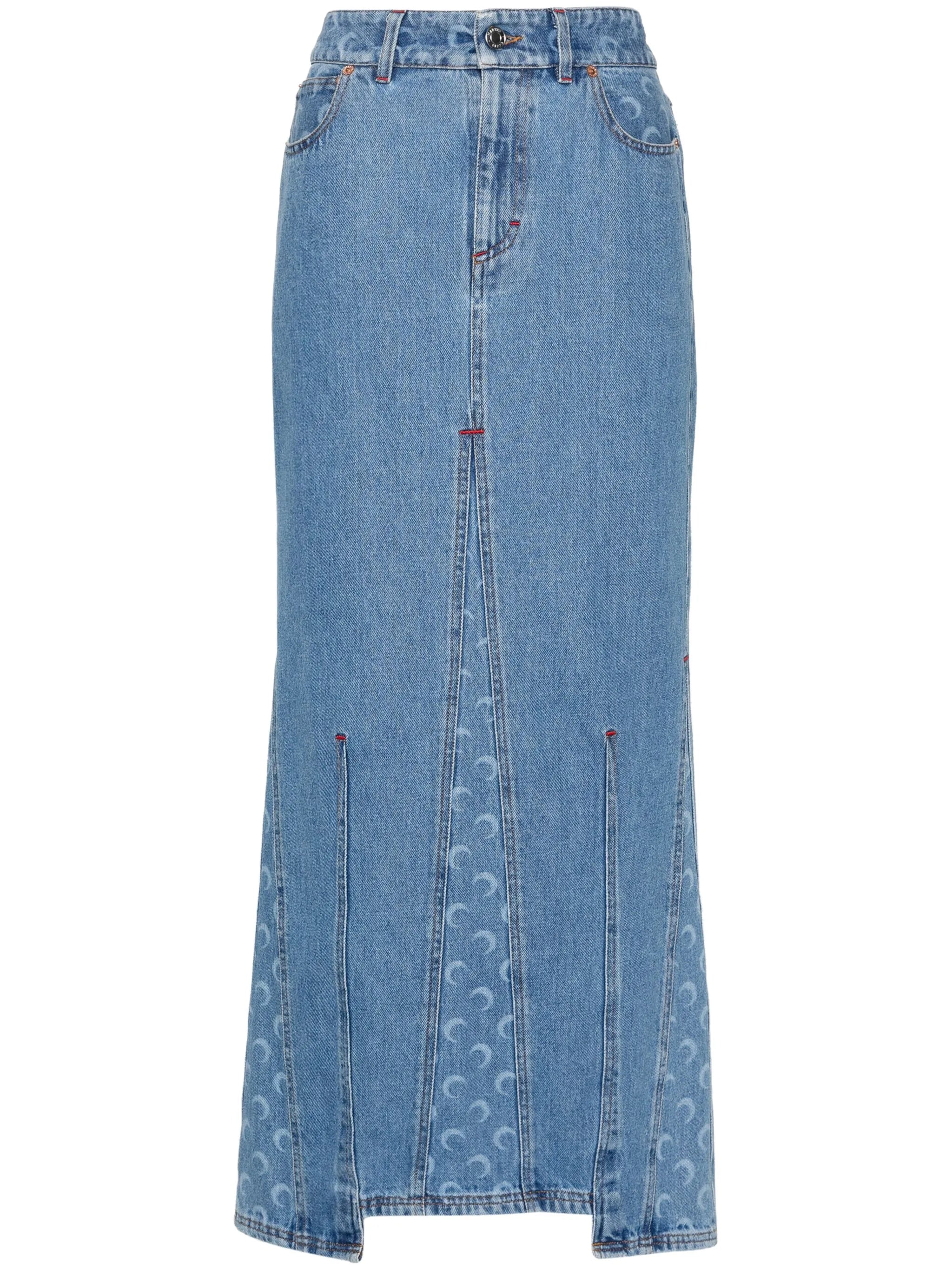 Crescent-Moon-print maxi skirt