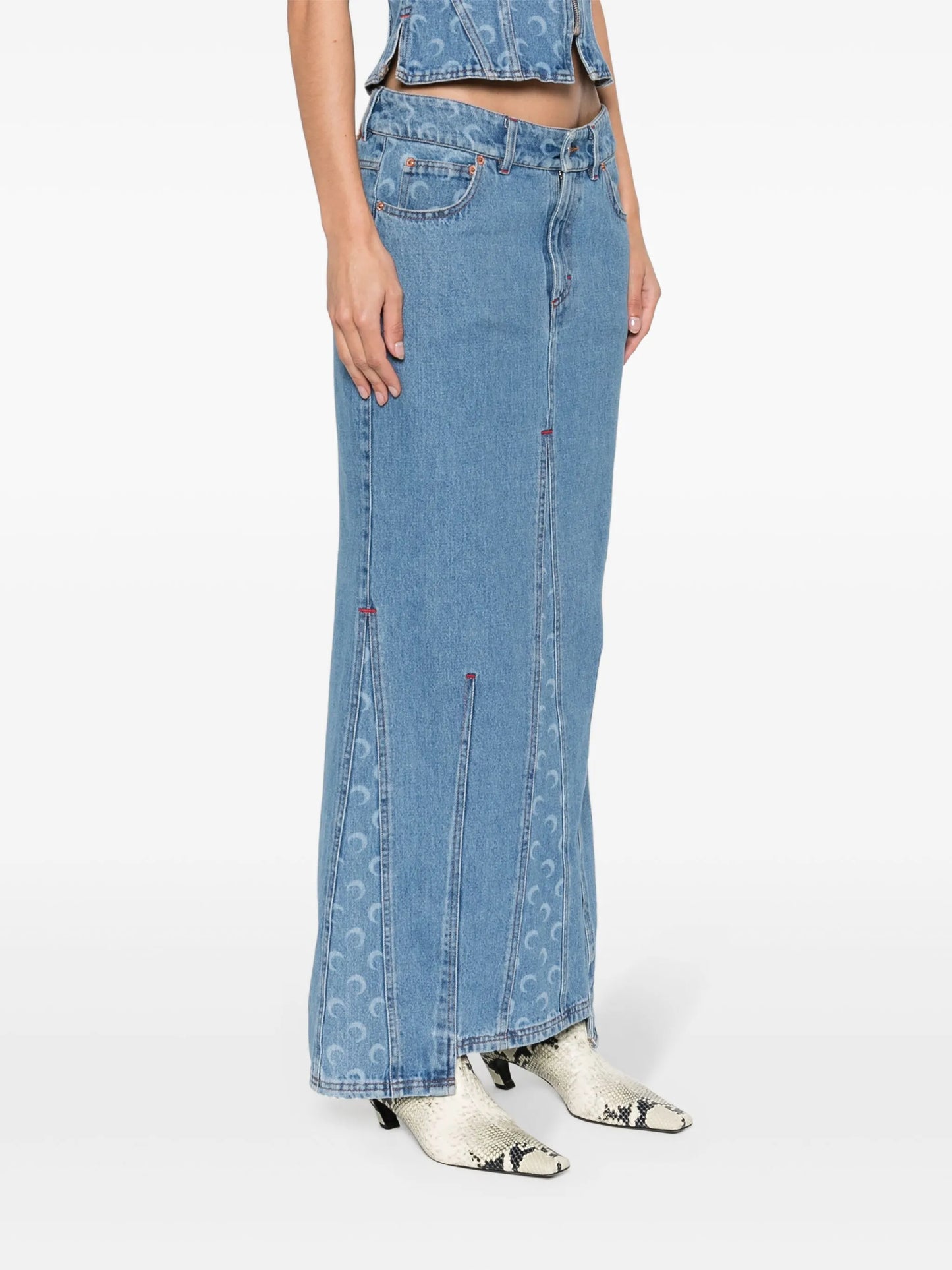 Crescent-Moon-print maxi skirt