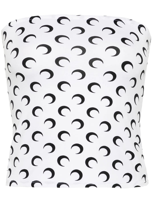Crescent Moon-print tube top