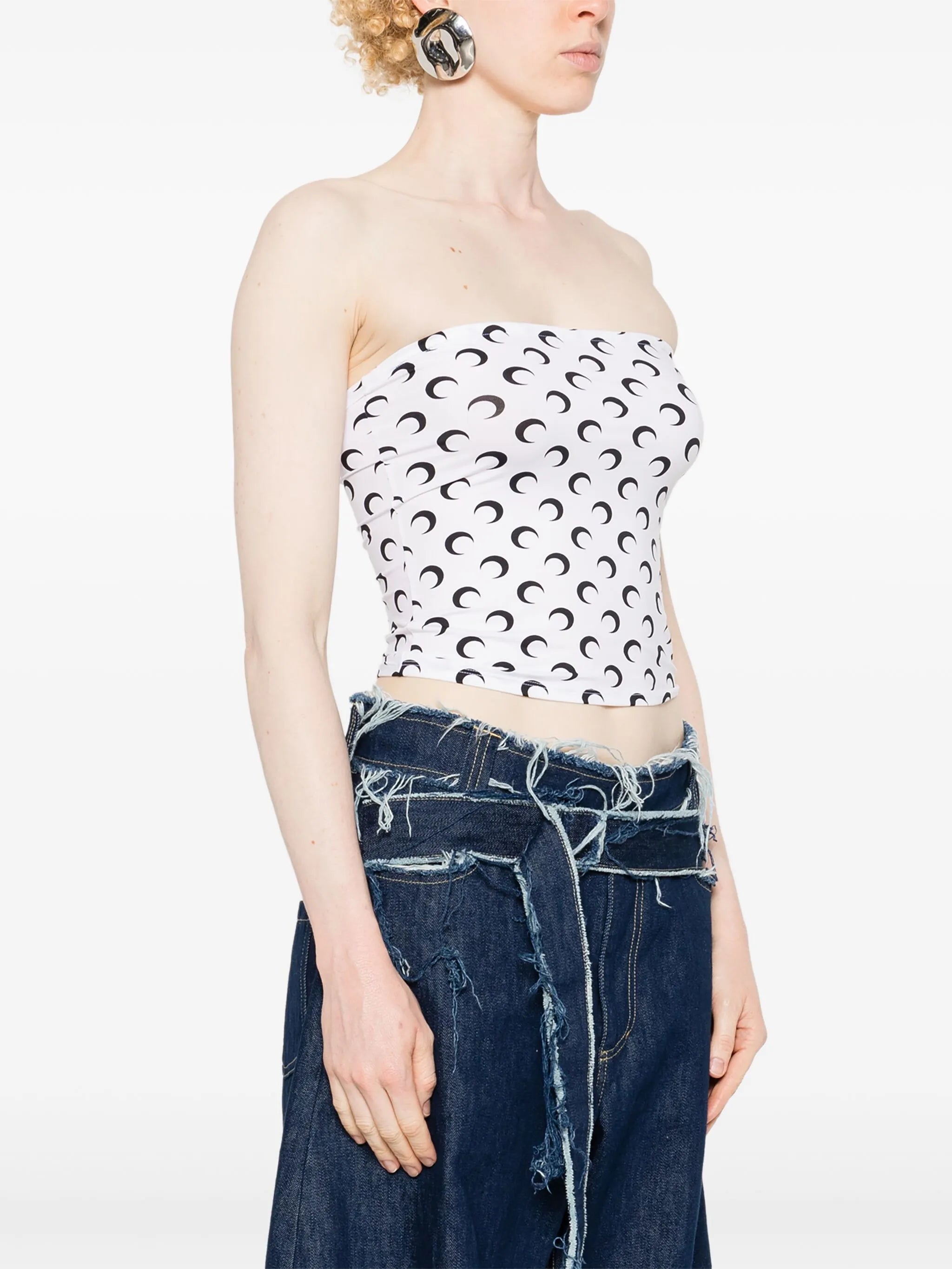 Moon-print tube top