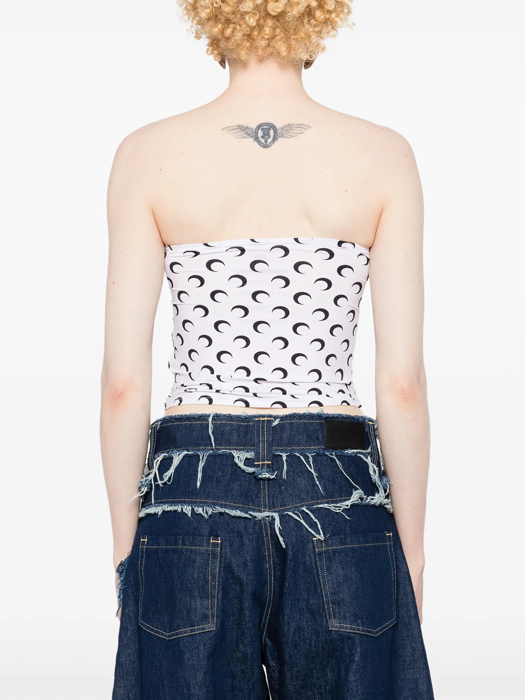 Moon-print tube top