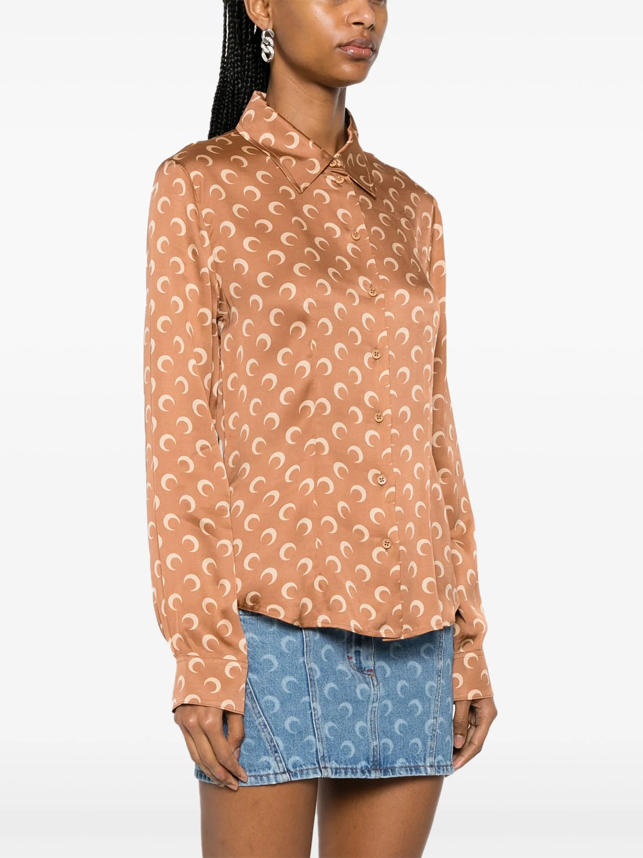 crescent moon-print shirt