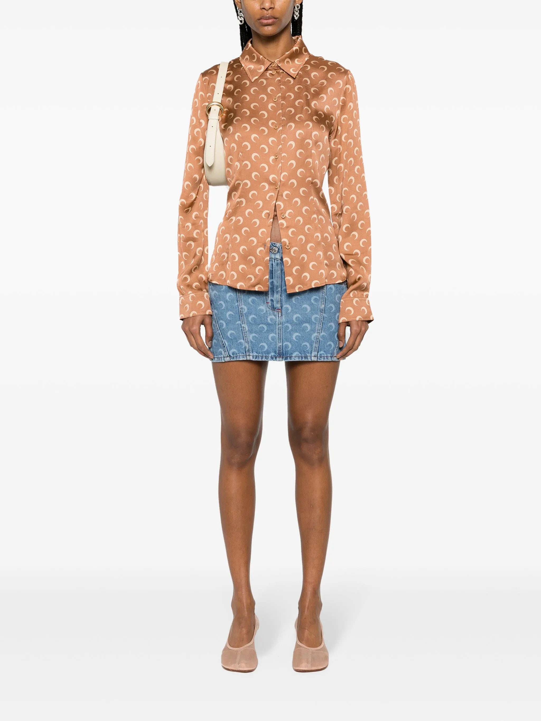 crescent moon-print shirt