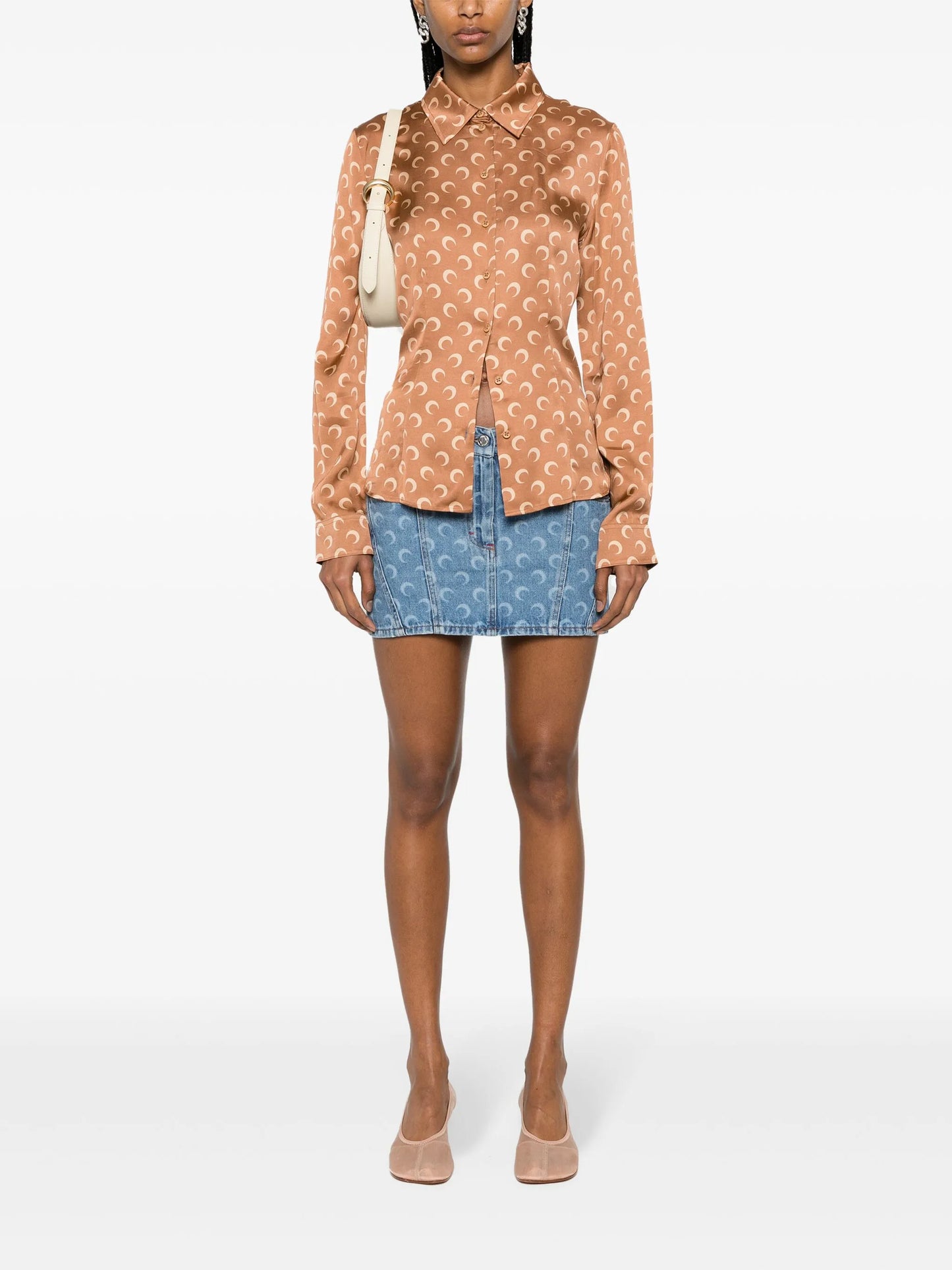 crescent moon-print shirt
