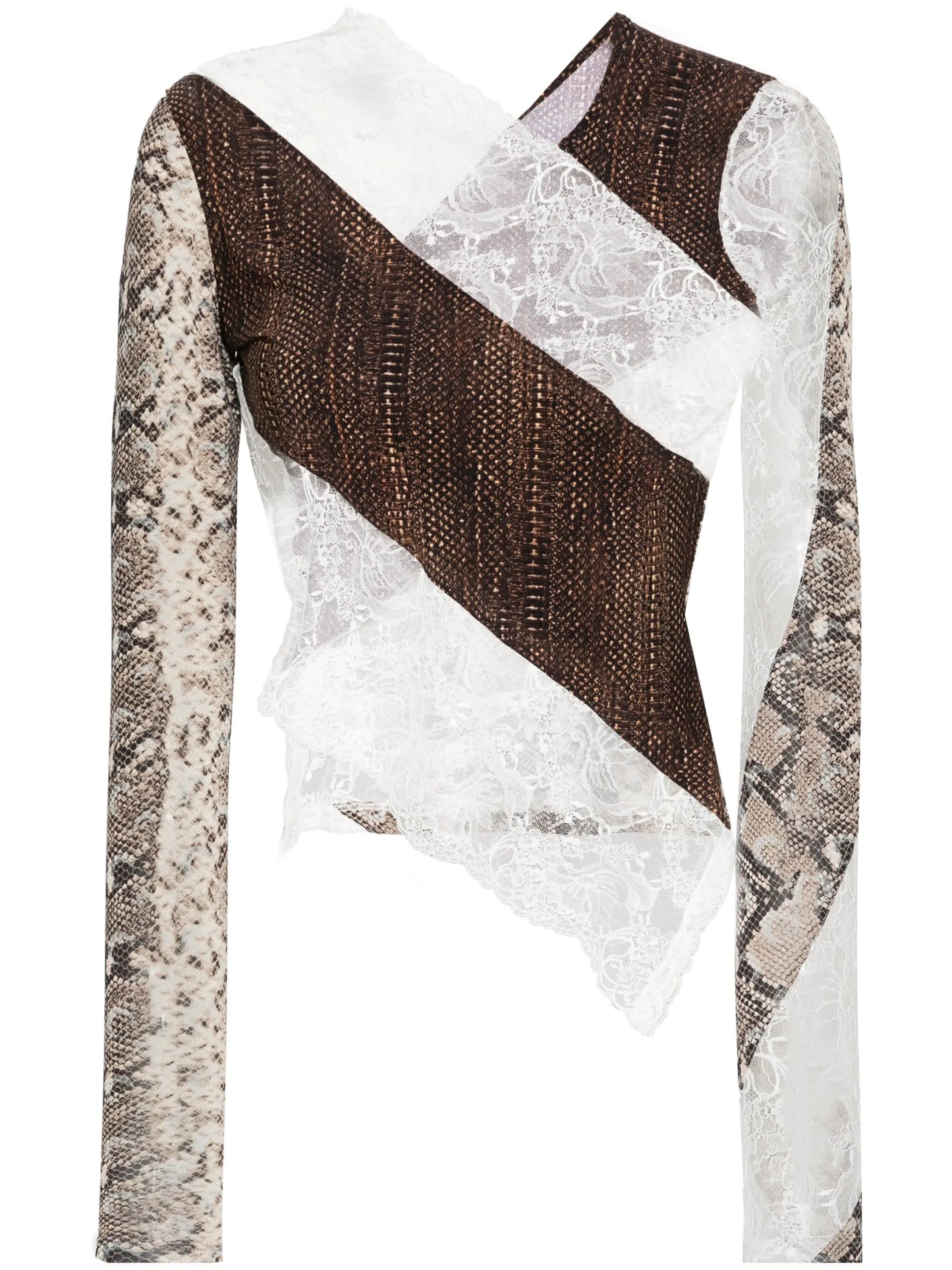 Upcycled lace-detail top