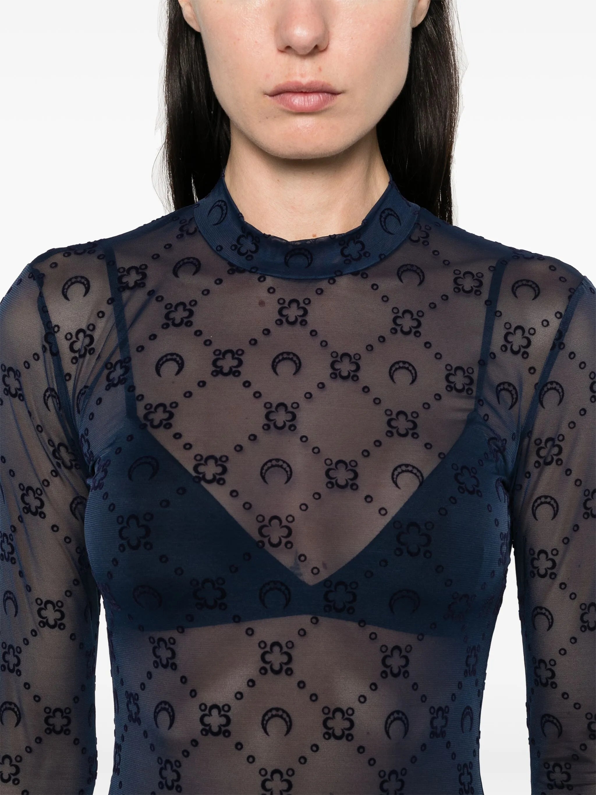 moonogram mesh longsleeved top