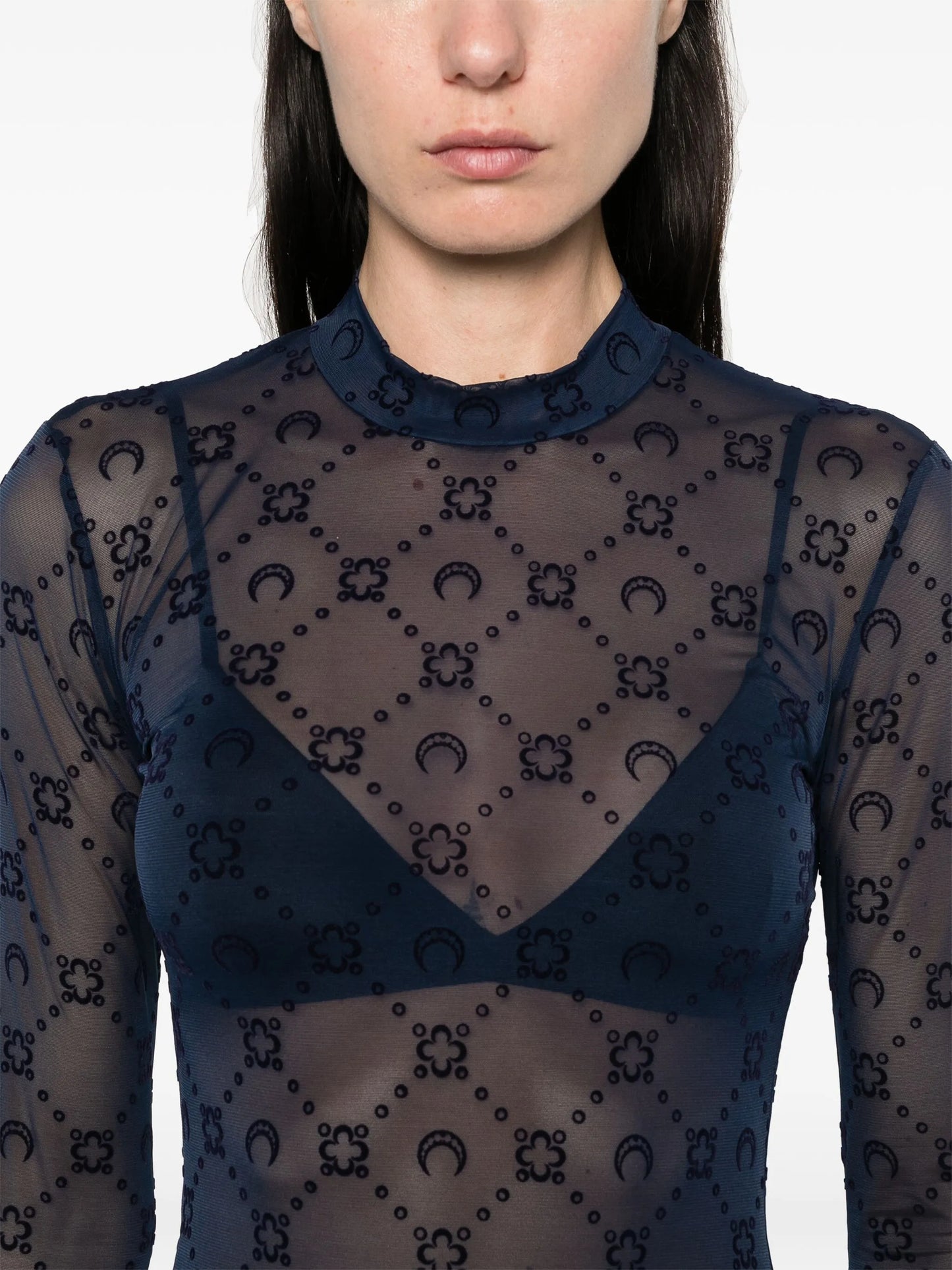 moonogram mesh longsleeved top