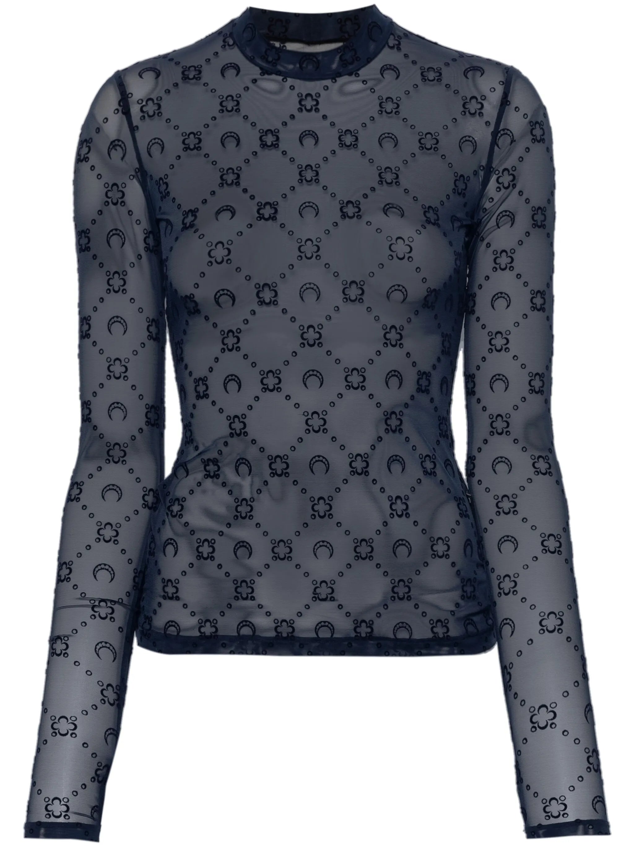 moonogram mesh longsleeved top