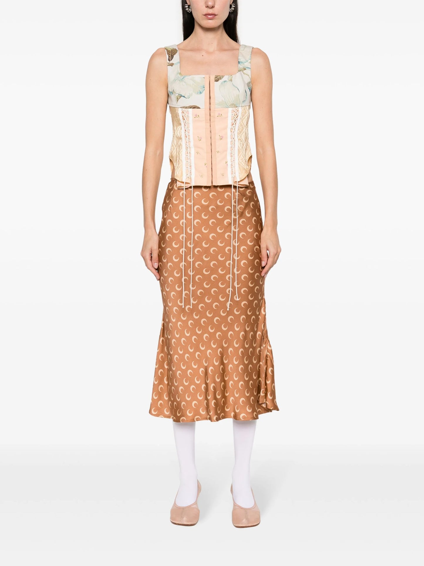 Crescent-Moon-print skirt