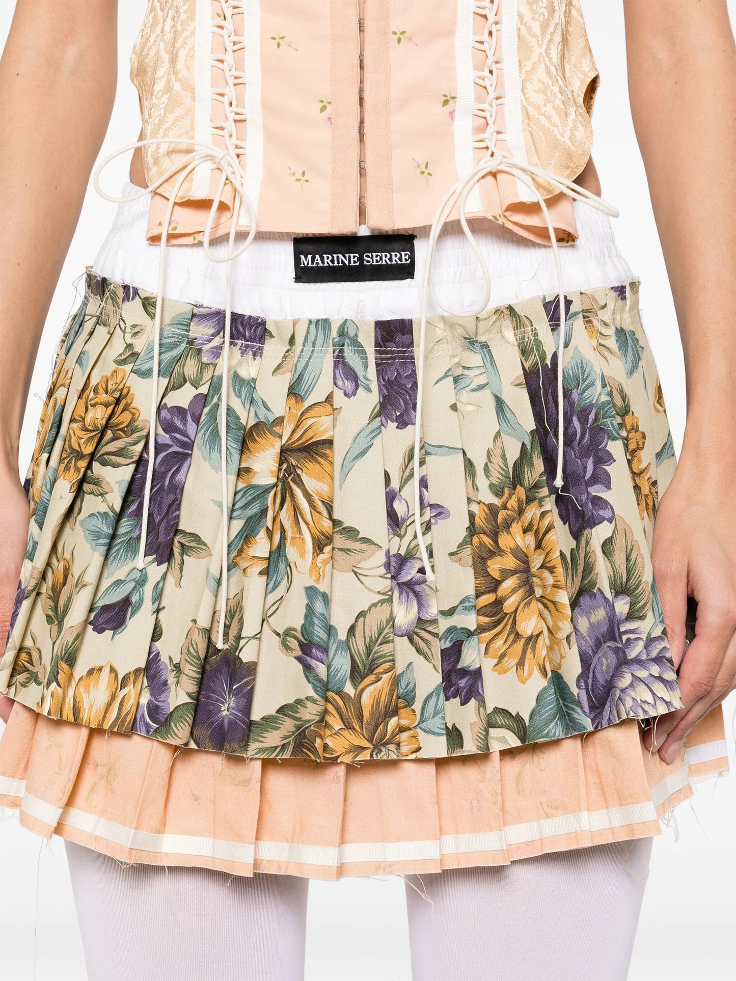 Upcycled pleated mini skirt