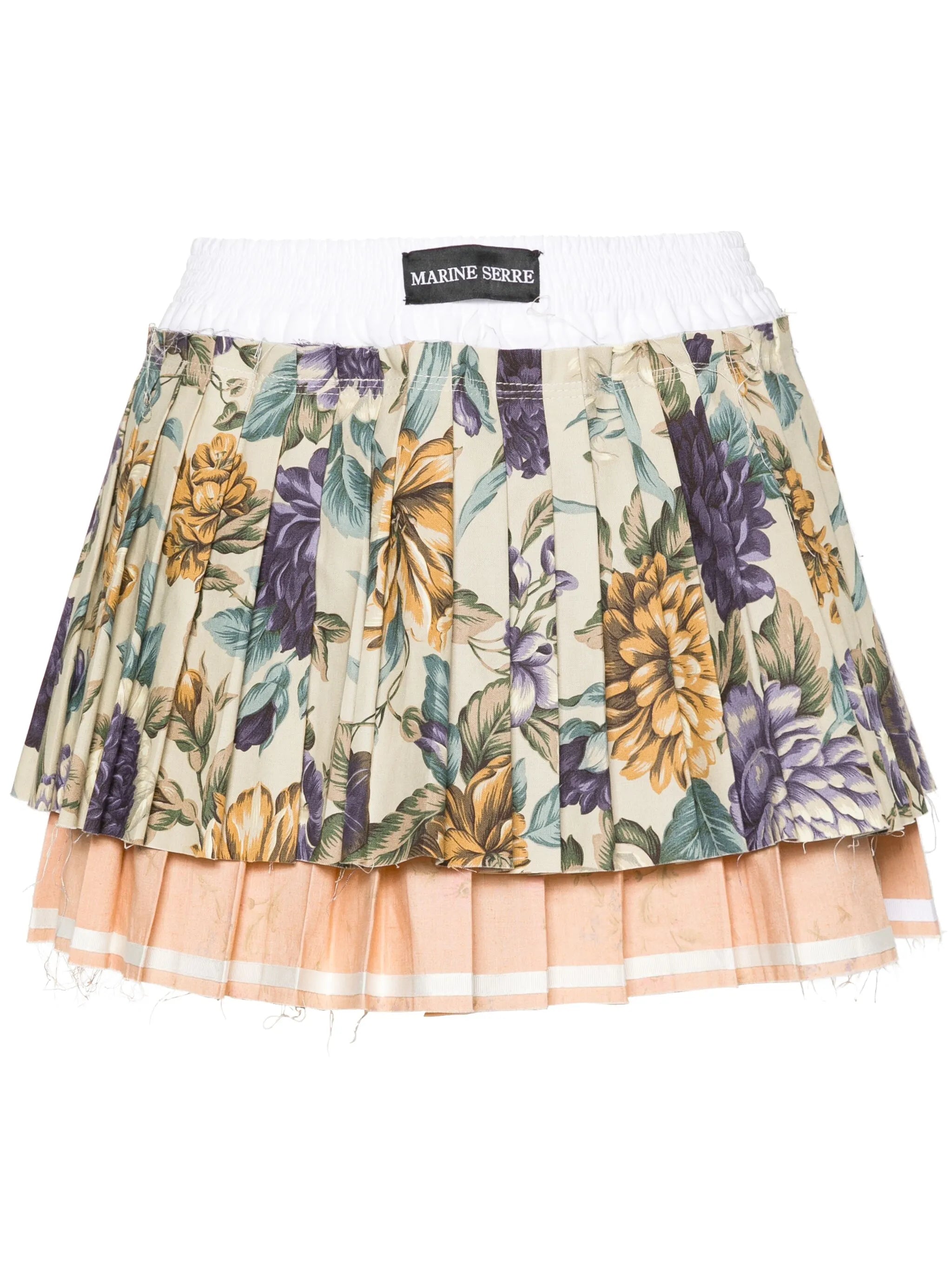 Upcycled pleated mini skirt