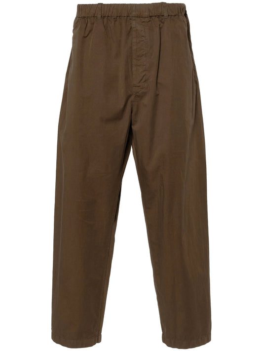 cotton straight-leg trousers