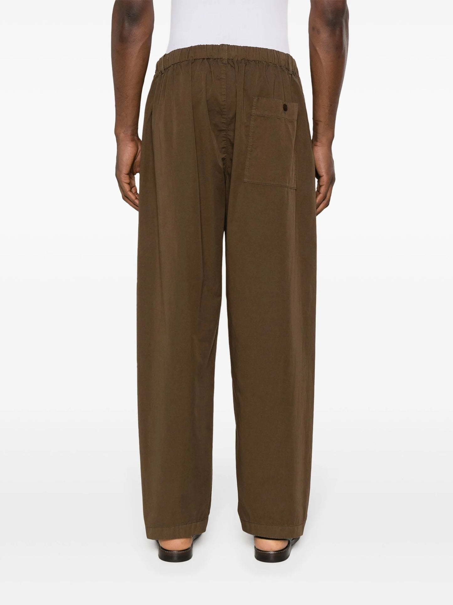 cotton straight-leg trousers