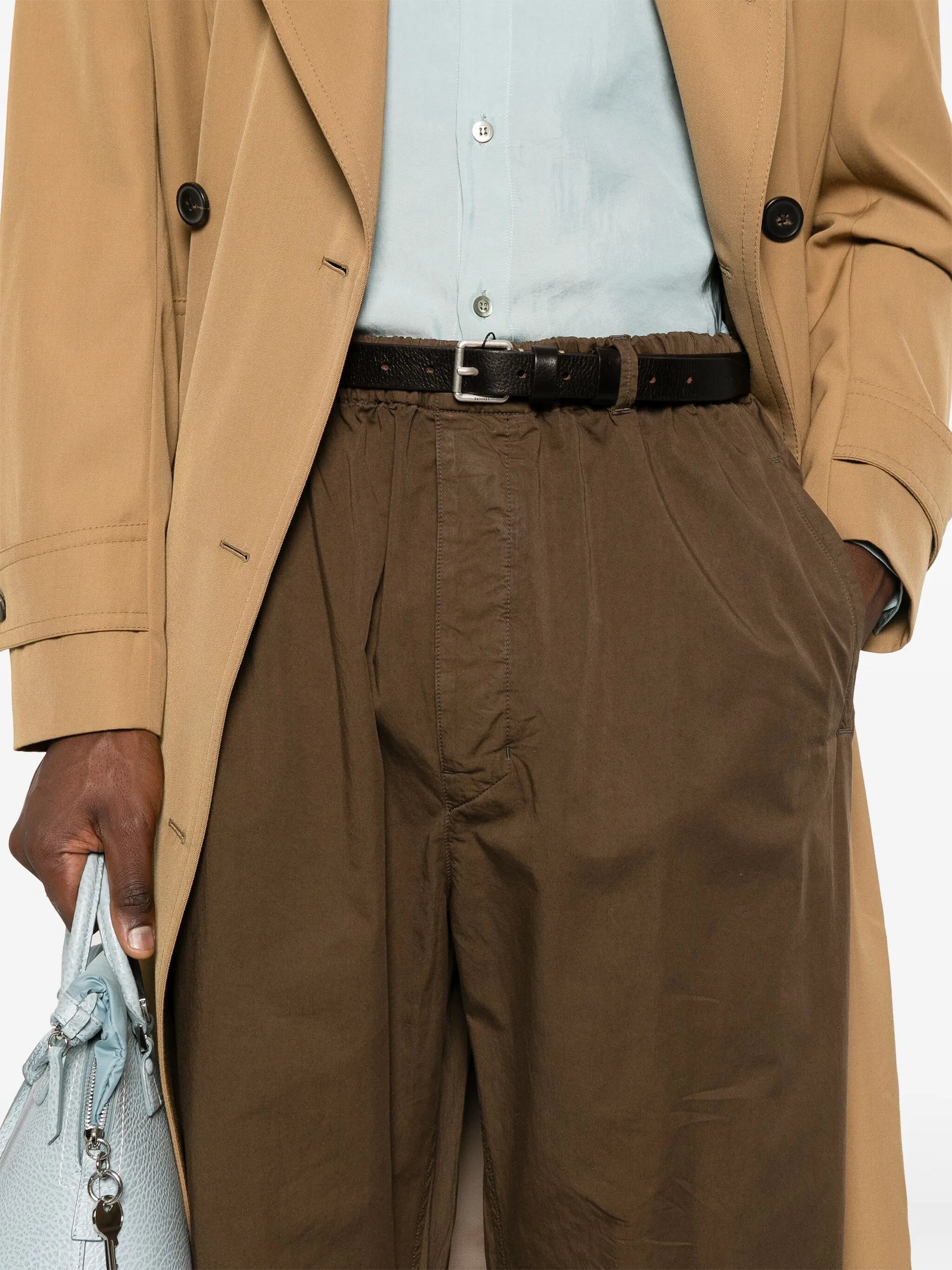 cotton straight-leg trousers