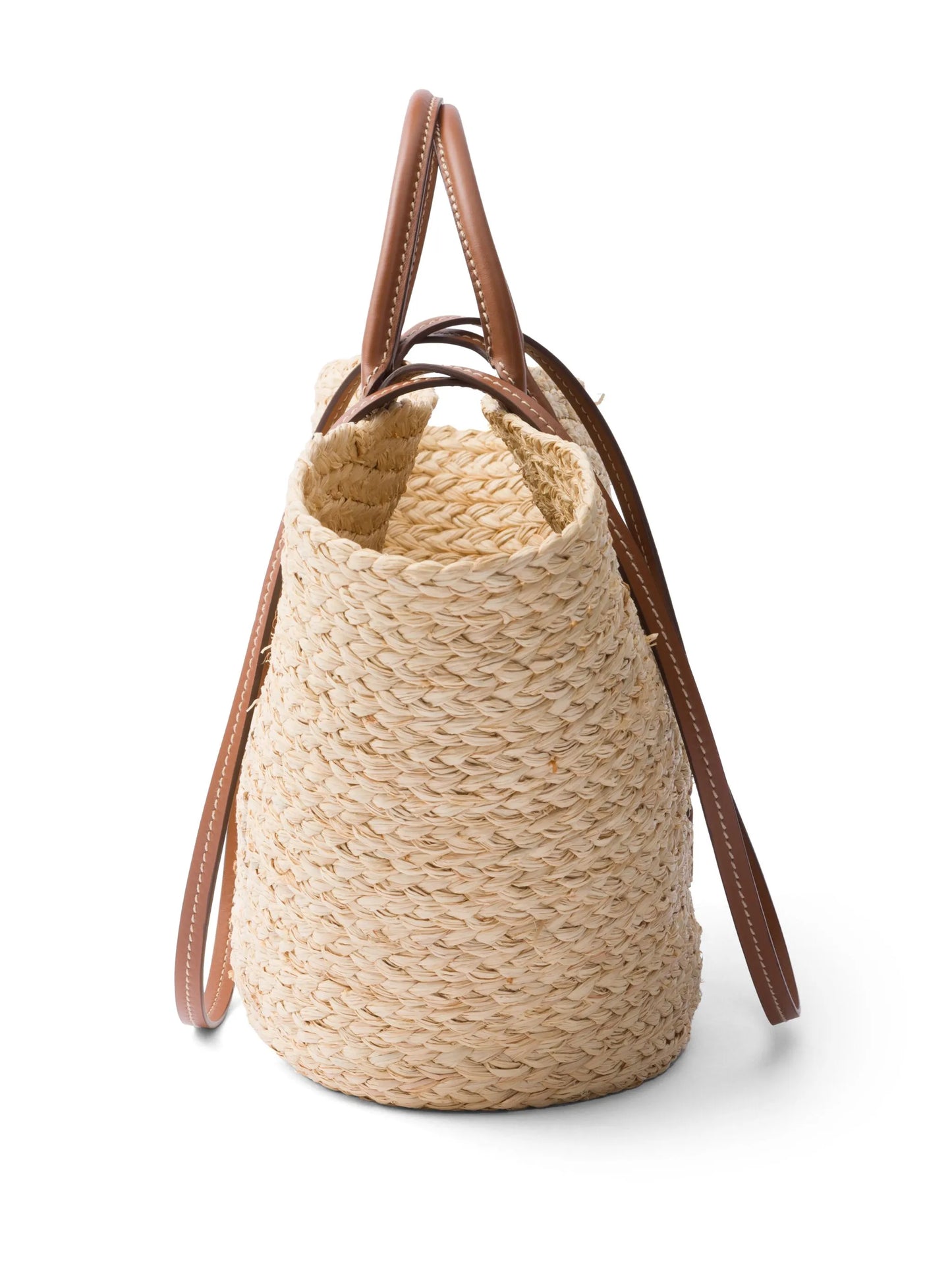 logo-appliqué woven tote bag