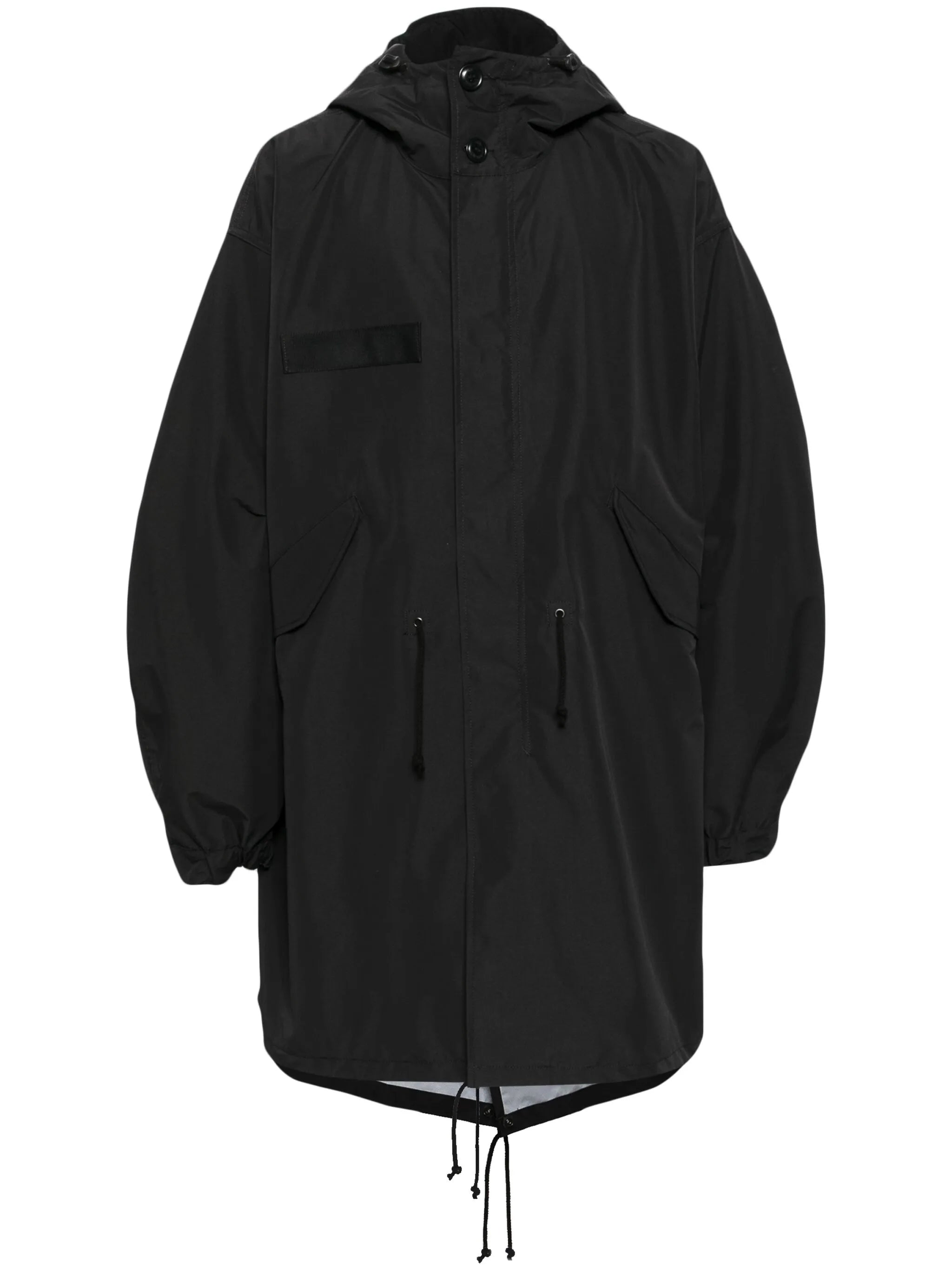 drop-shoulder hooded parka coat