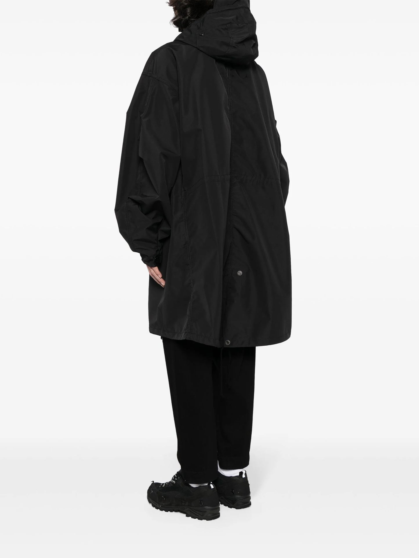 drop-shoulder hooded parka coat