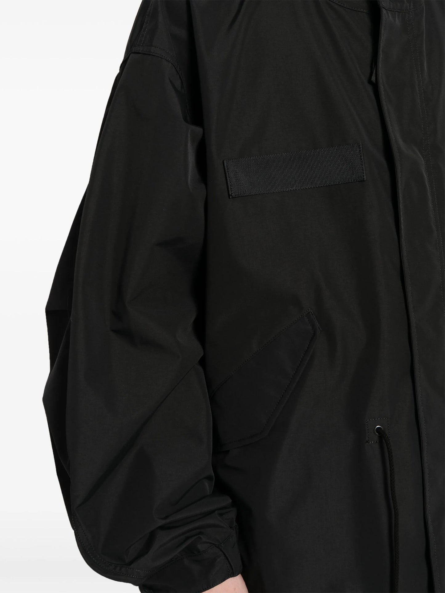 drop-shoulder hooded parka coat