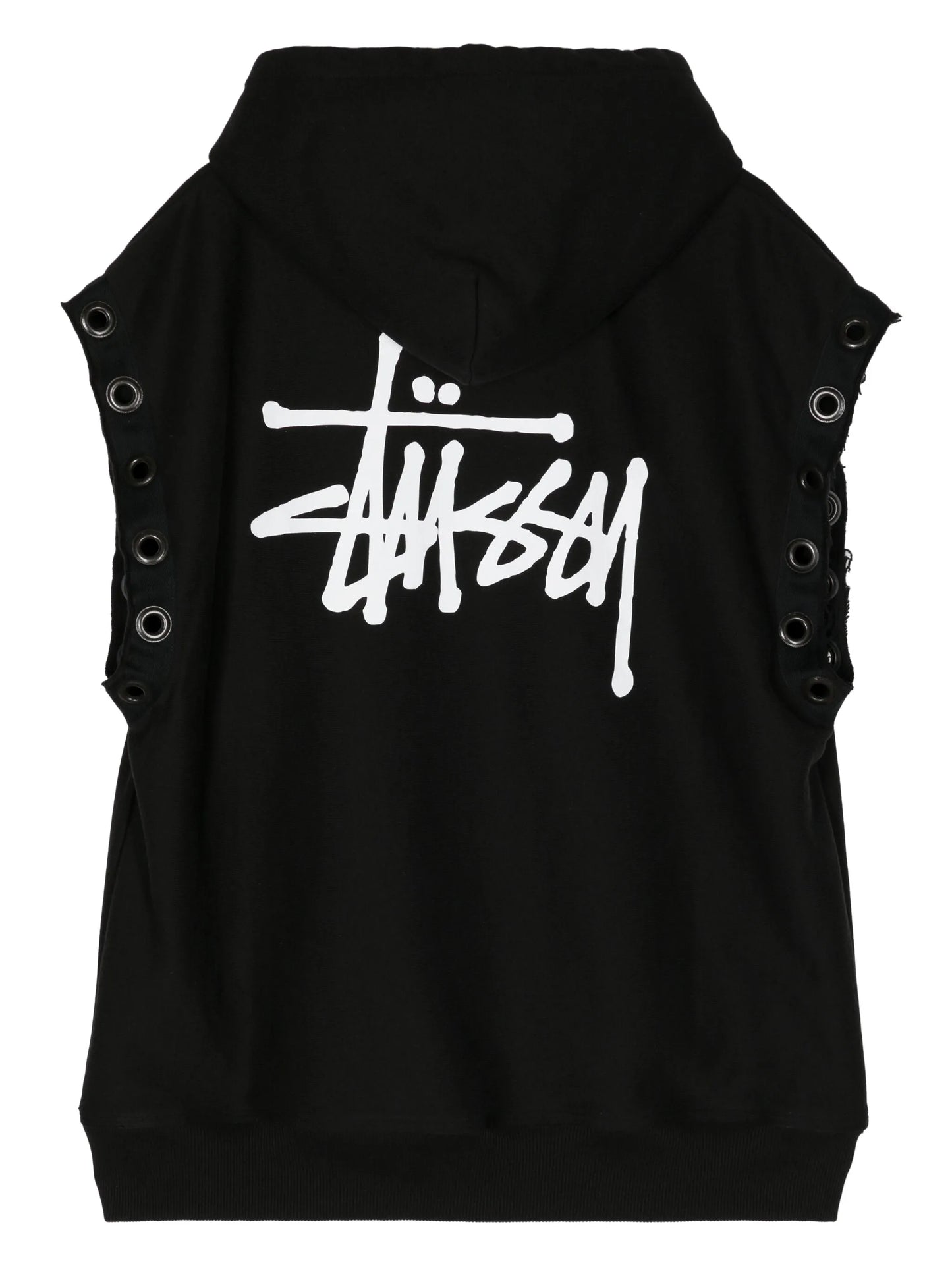x Stussy logo-print sleeveless hoodie