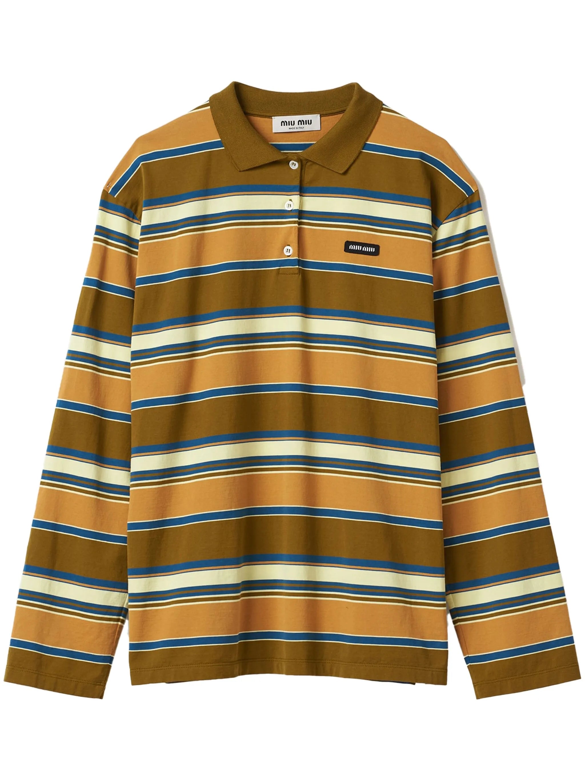 striped cotton polo shirt