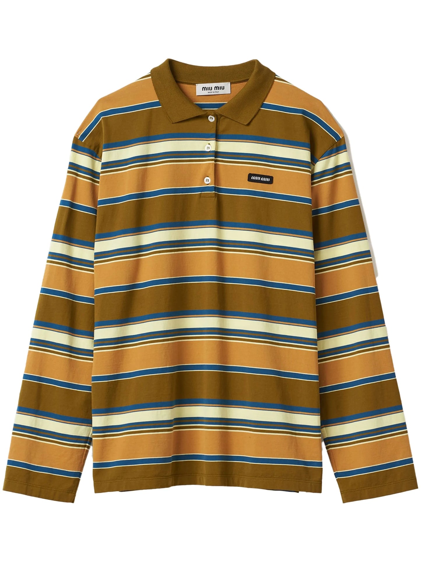 striped cotton polo shirt