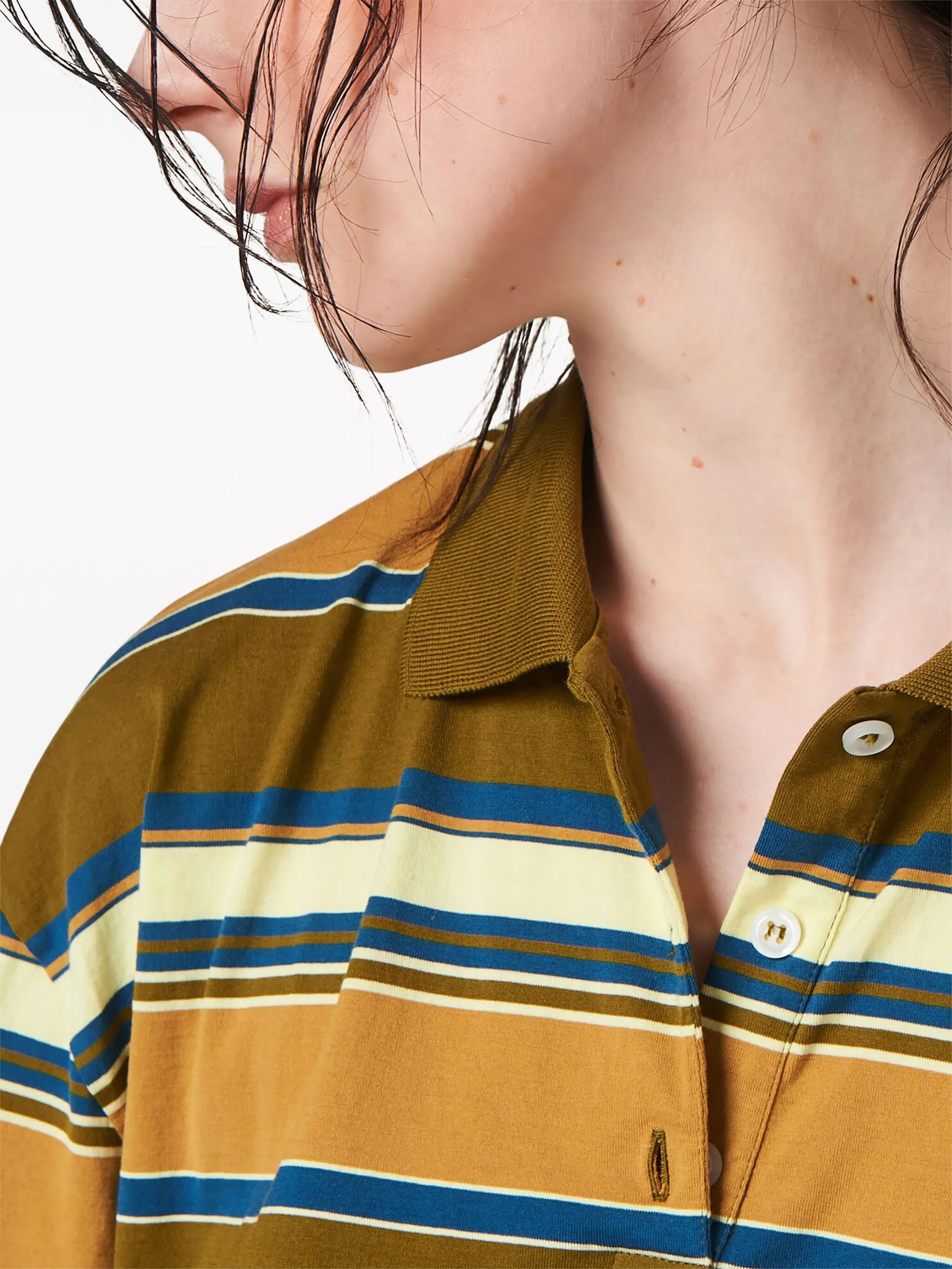 striped cotton polo shirt