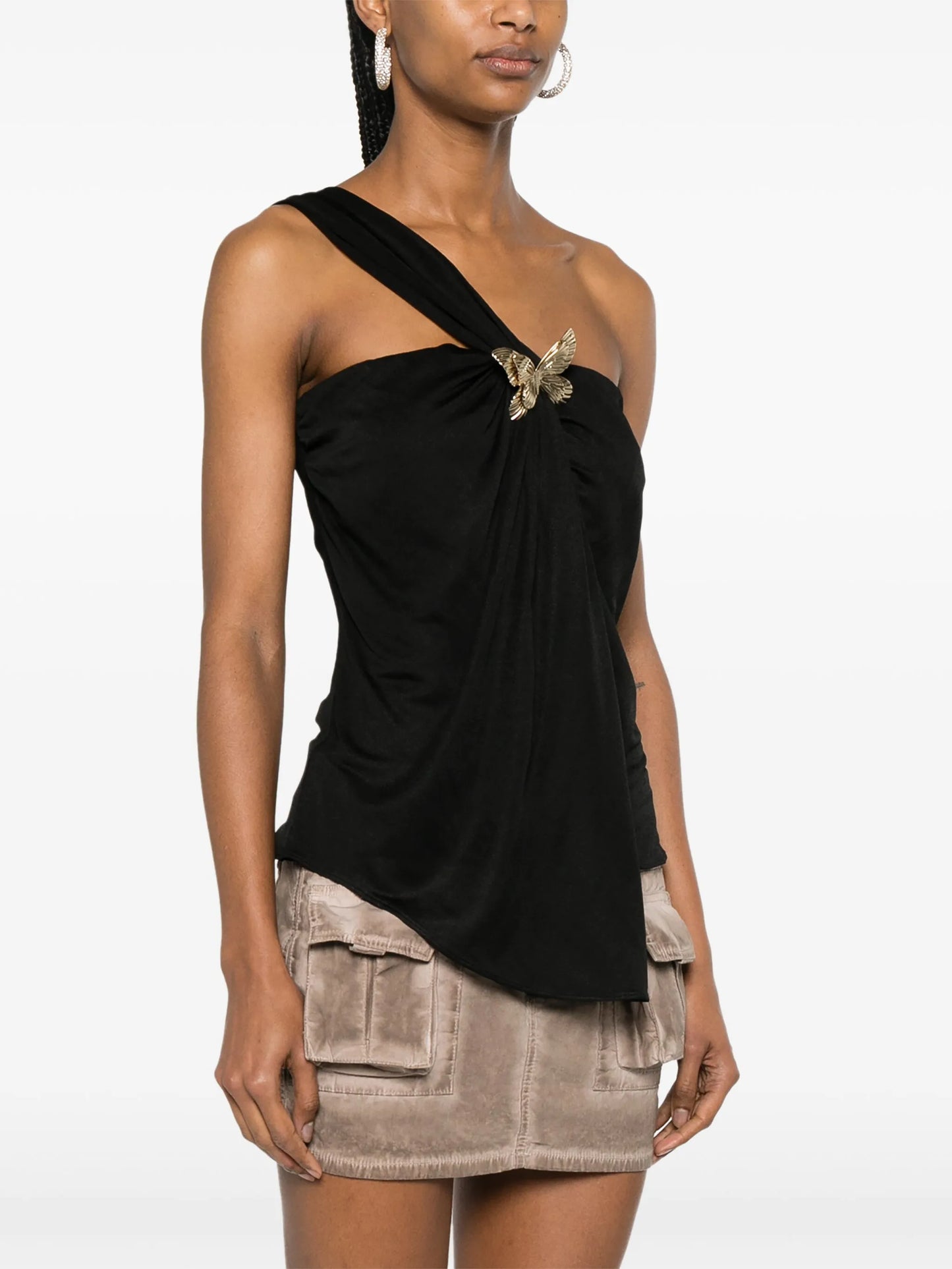 butterfly-brooch sleeveless top