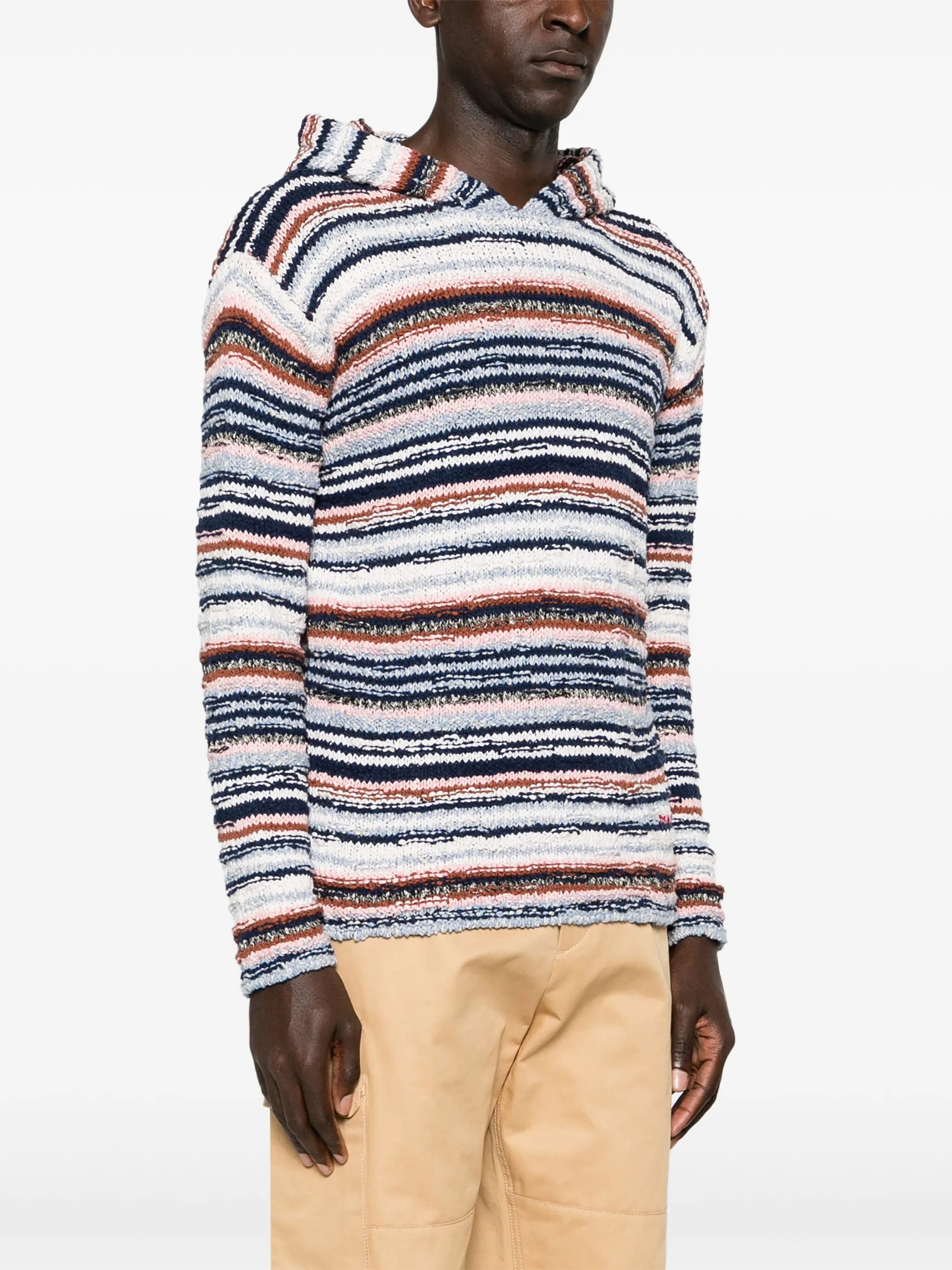striped hooded jumper