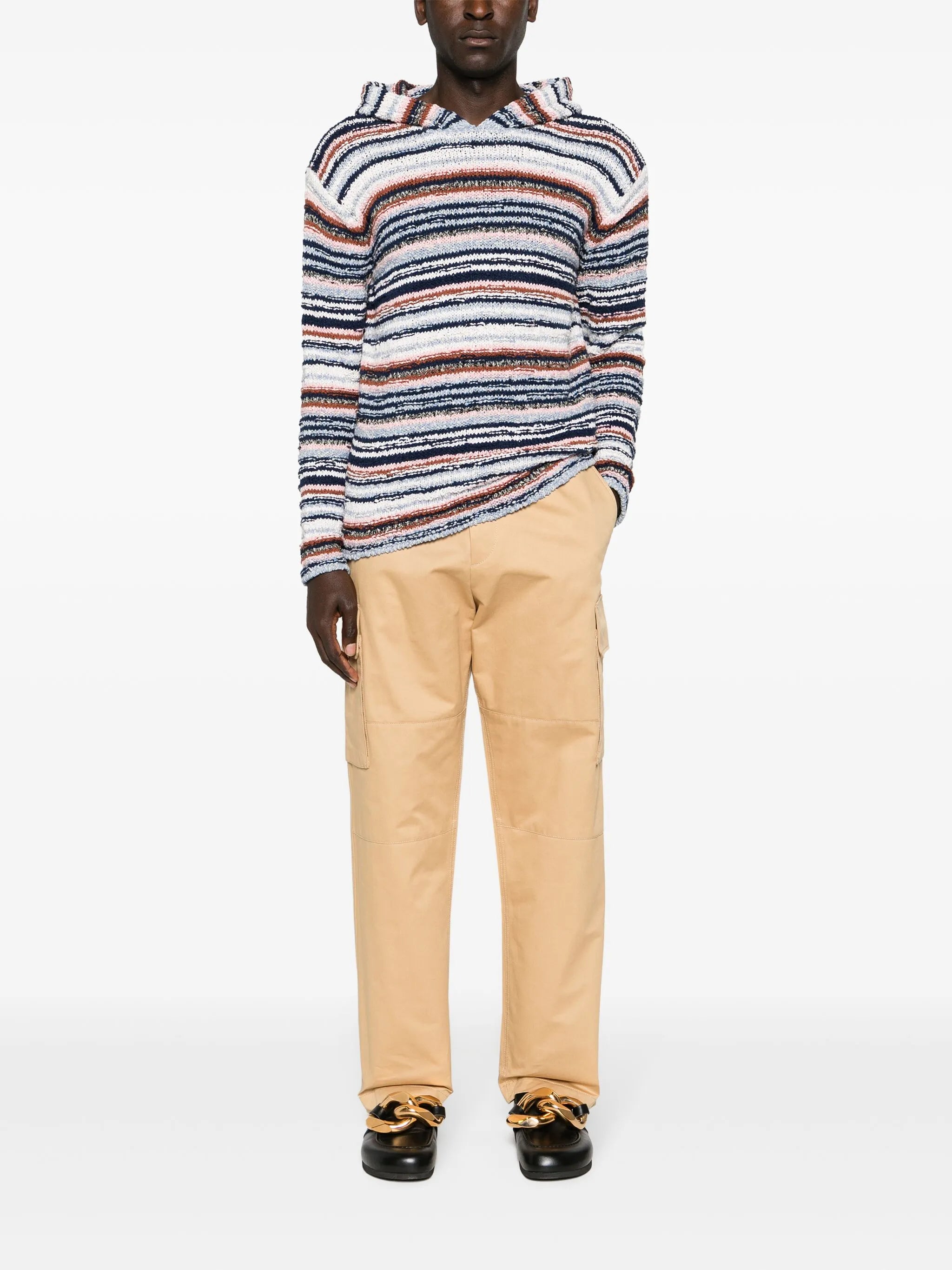 striped hooded jumper