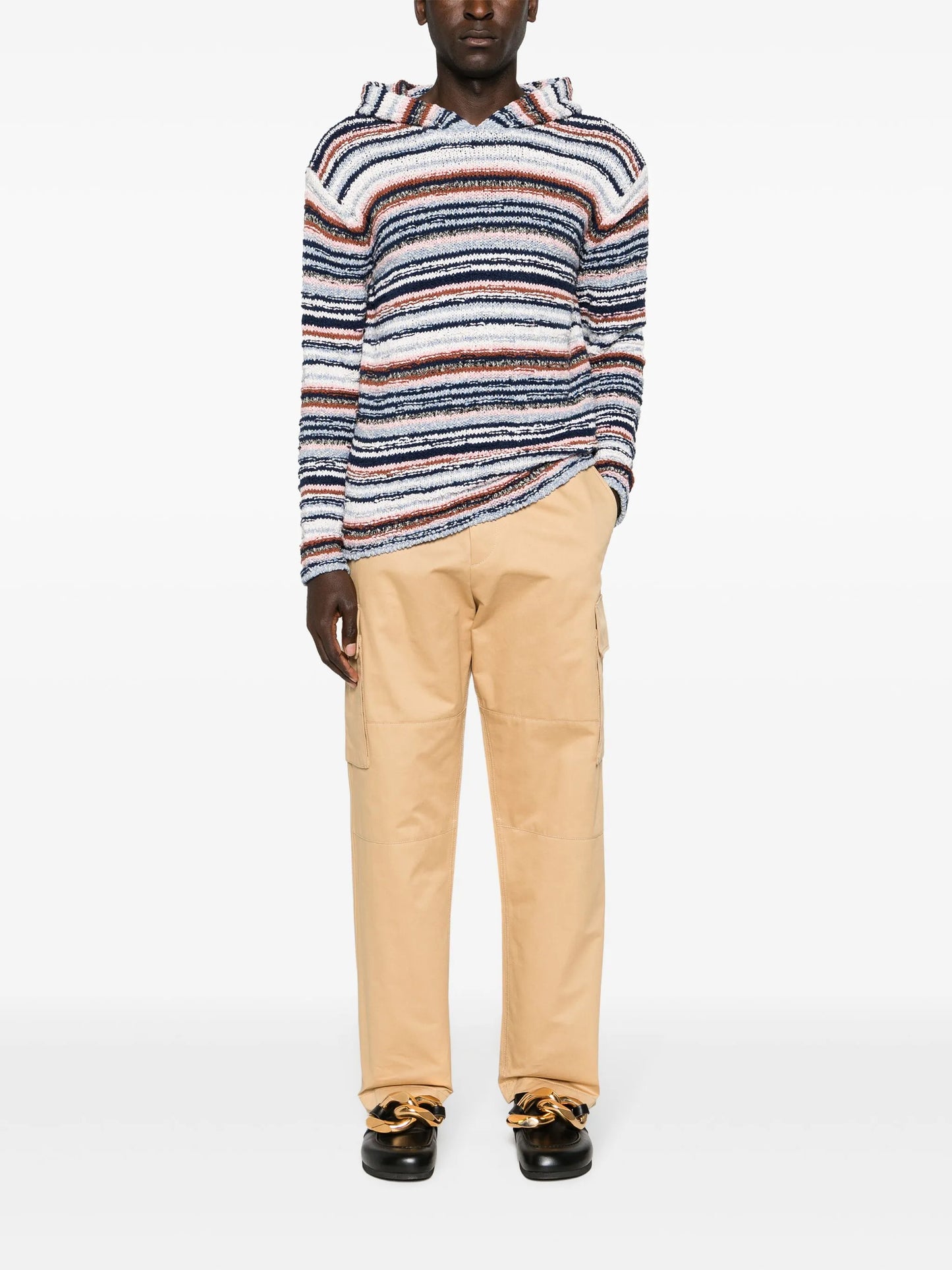 striped hooded jumper