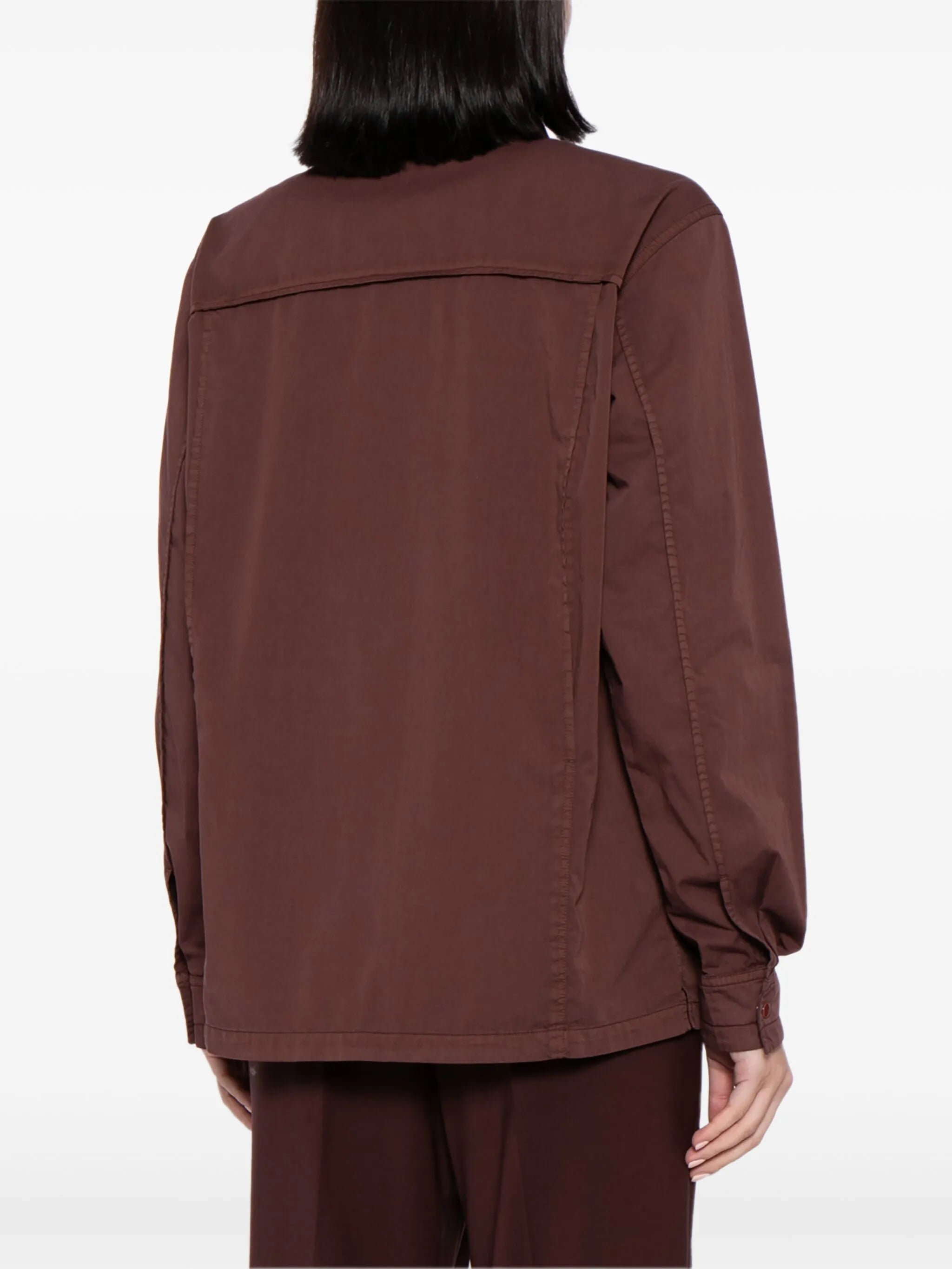 dyed cotton-satin shirt