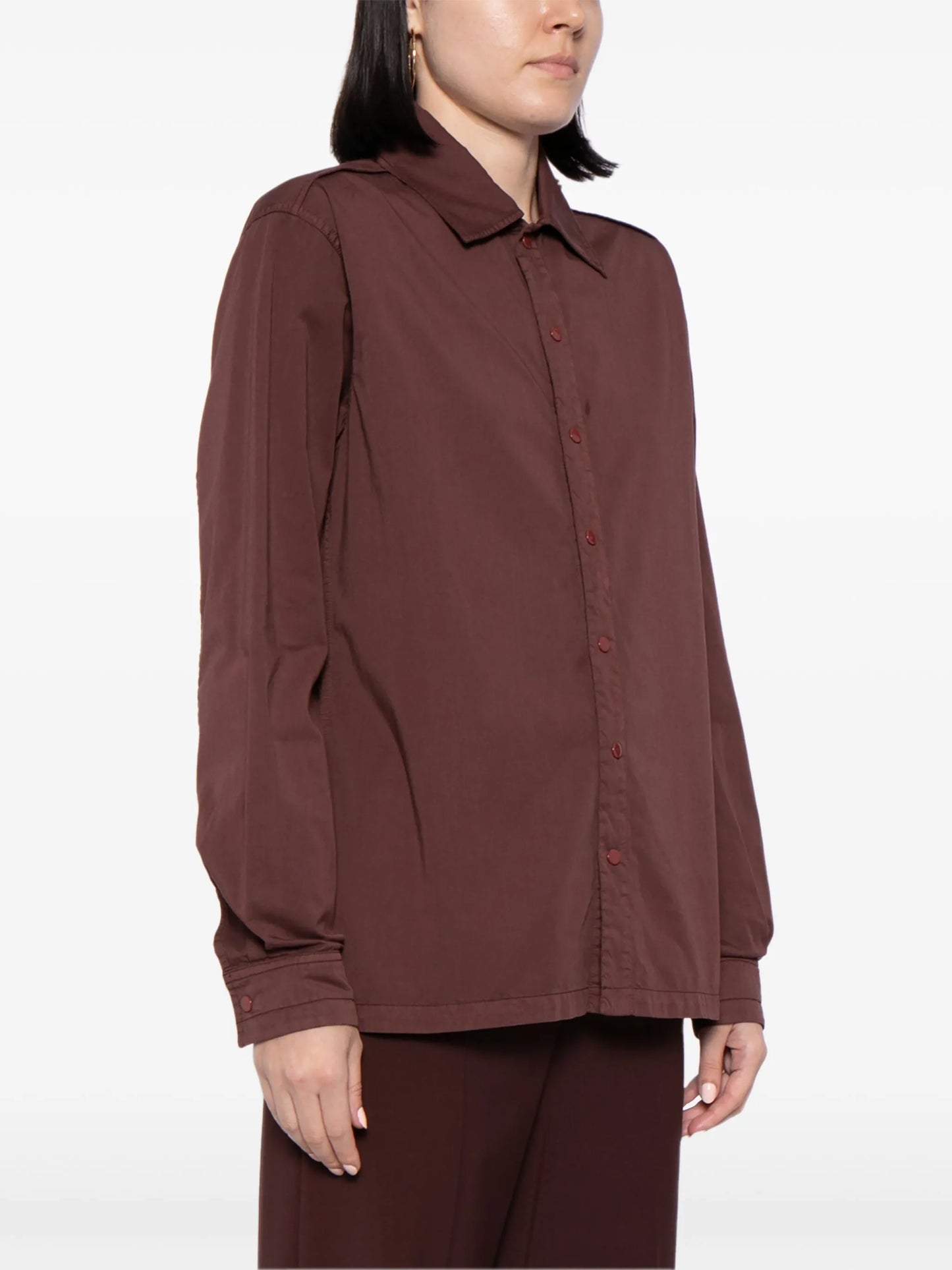 dyed cotton-satin shirt