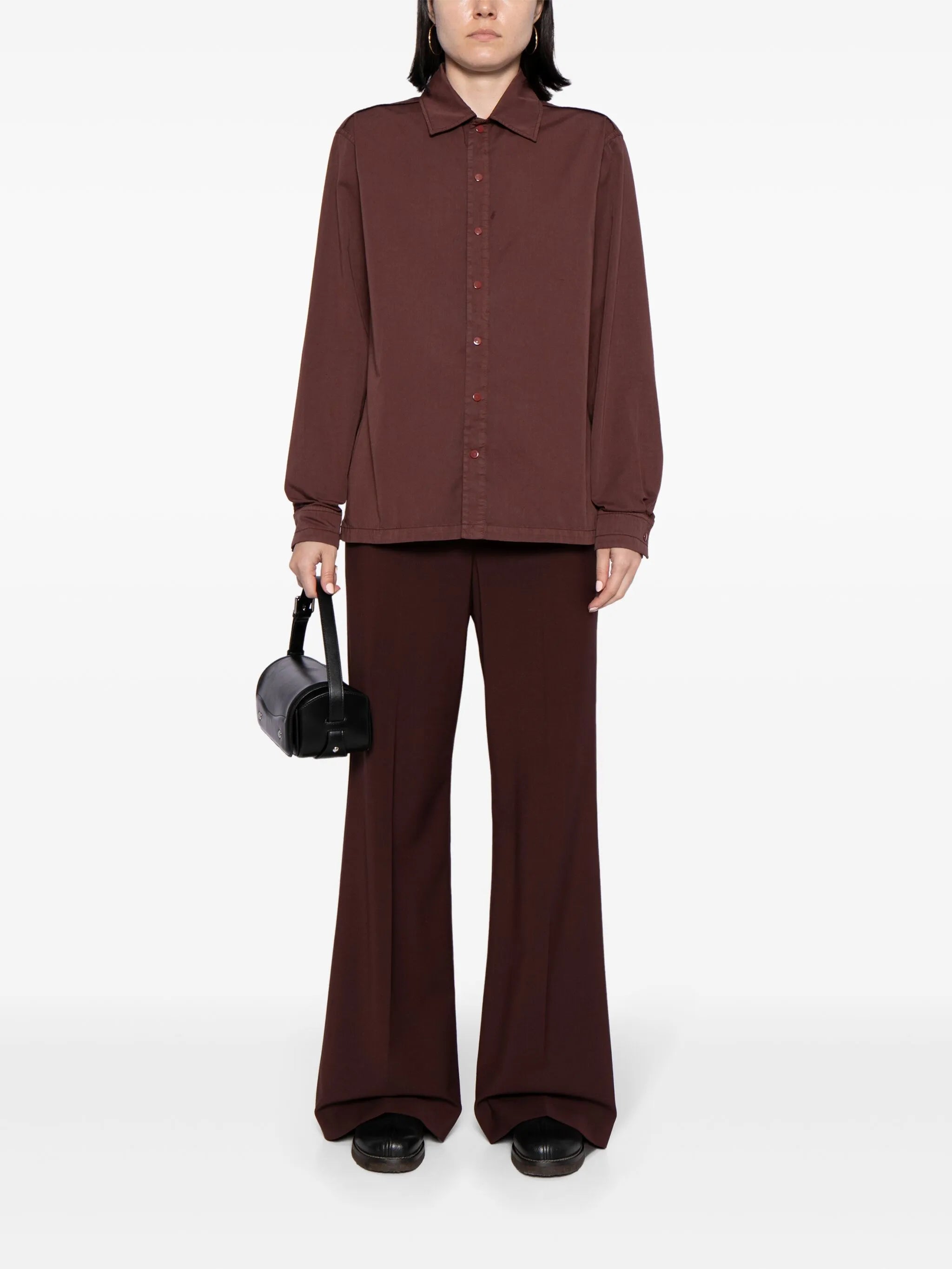 dyed cotton-satin shirt