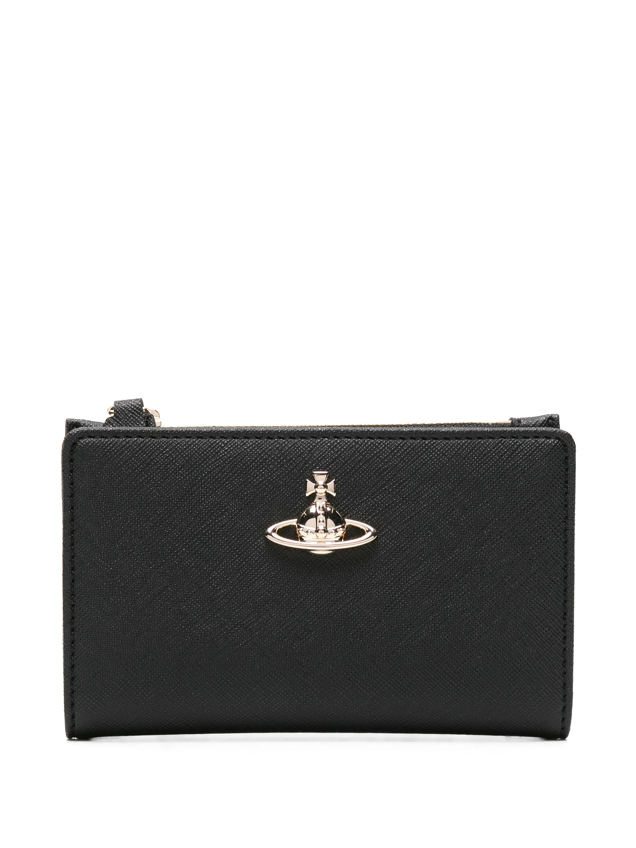 Saffiano Orb-plaque wallet