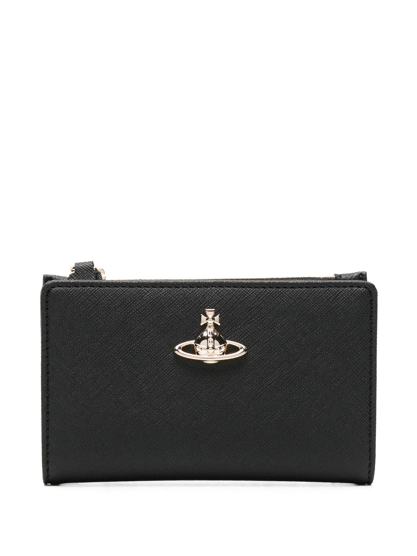 Saffiano Orb-plaque wallet