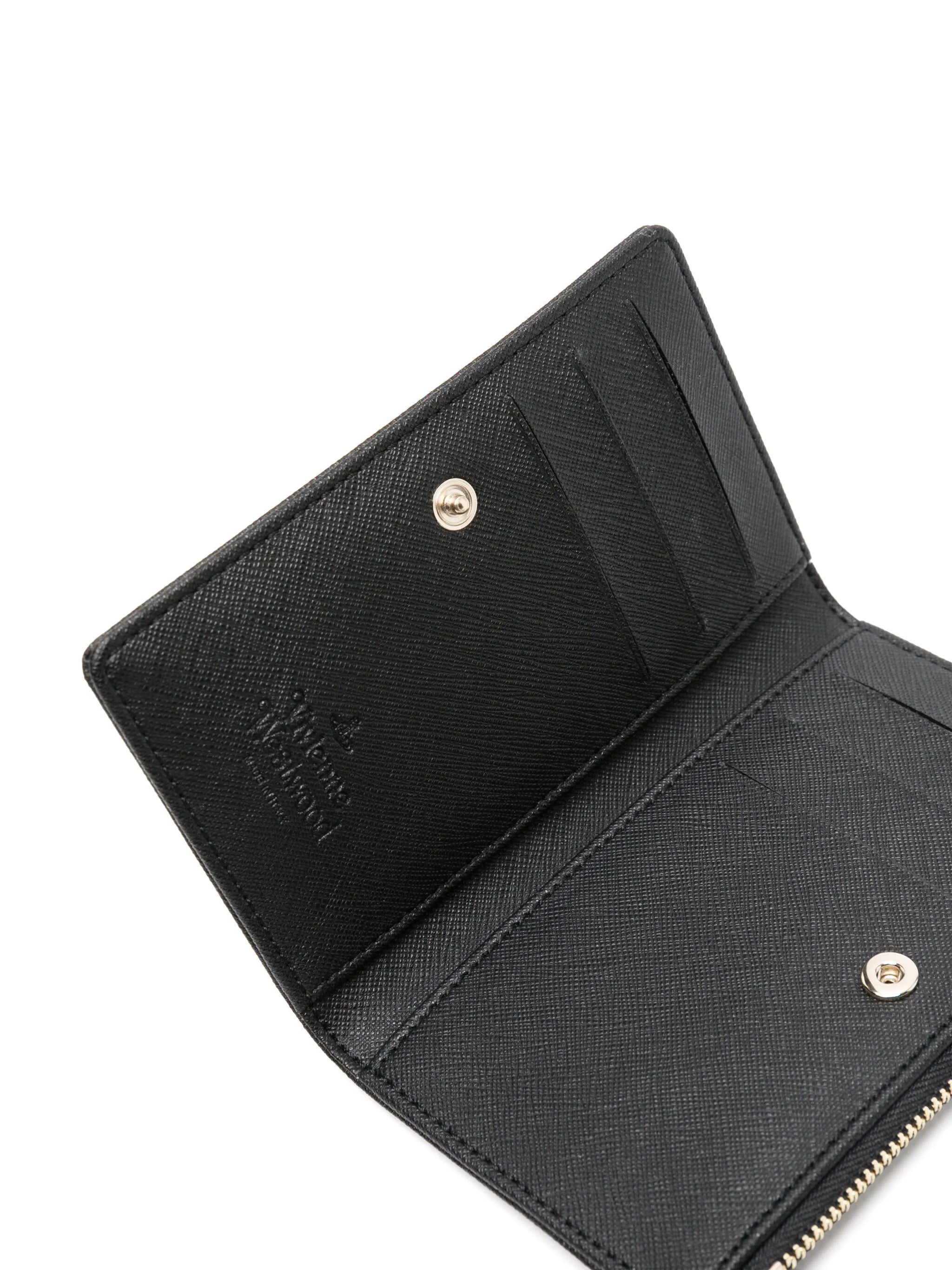 Saffiano Orb-plaque wallet