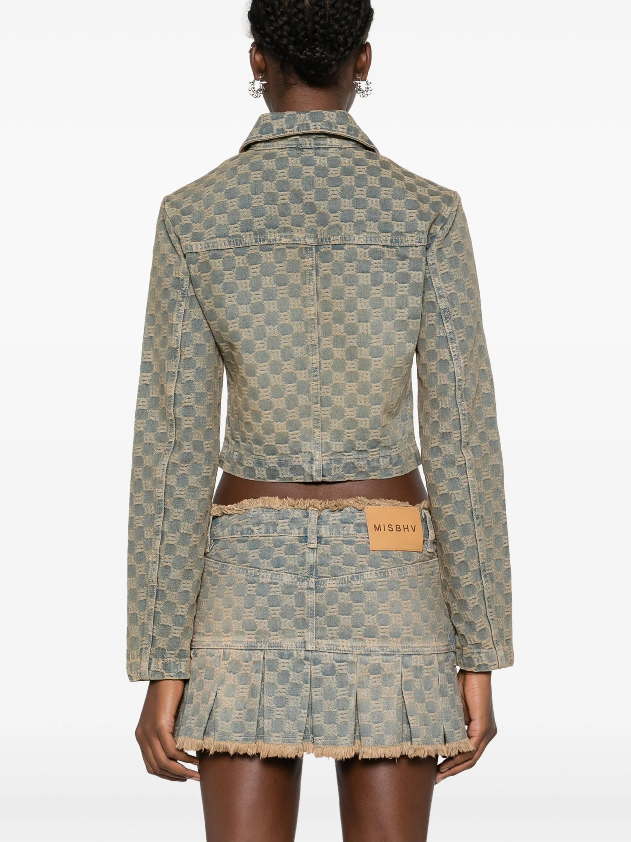 monogram-jacquard denim jacket