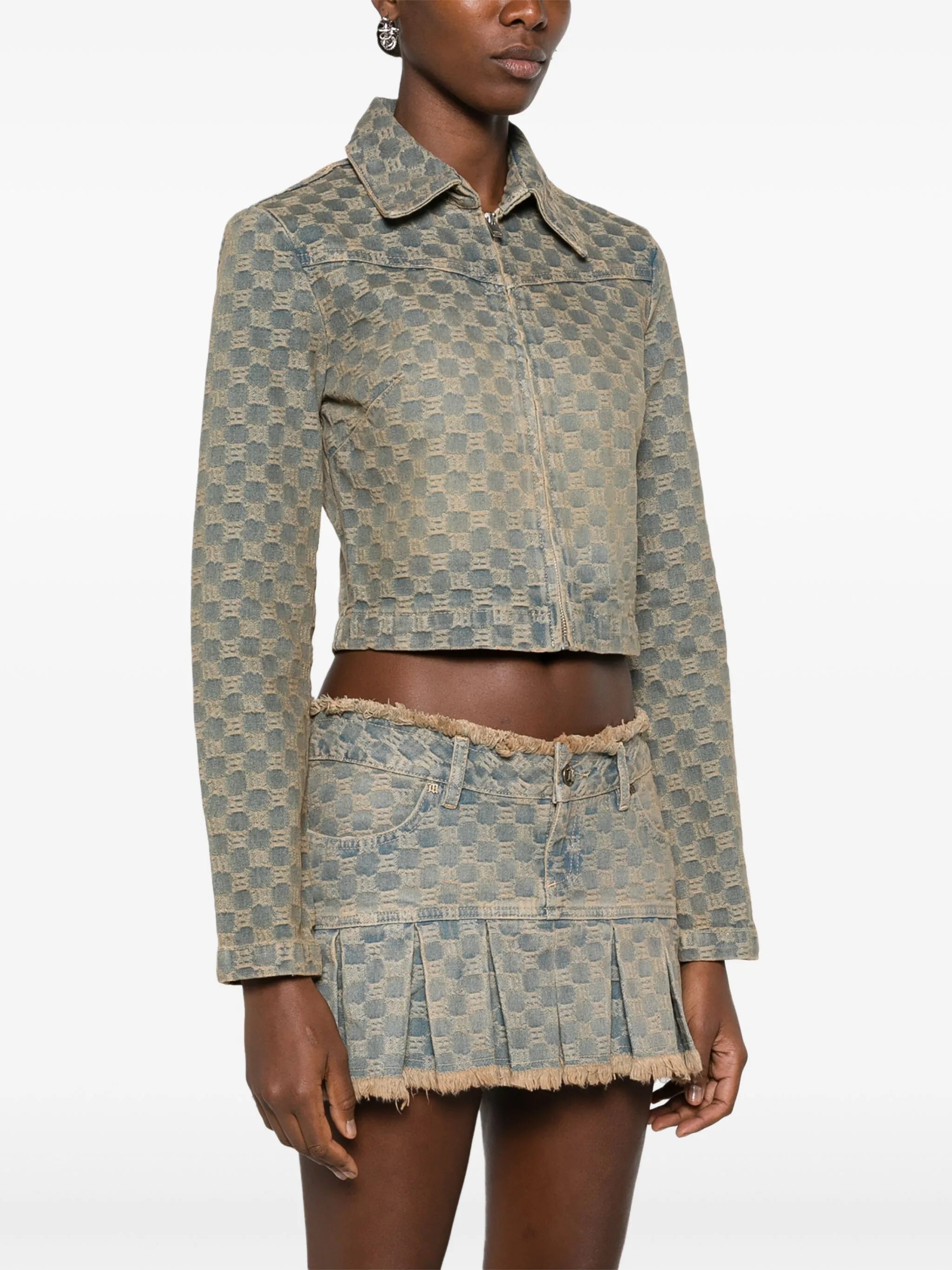 monogram-jacquard denim jacket