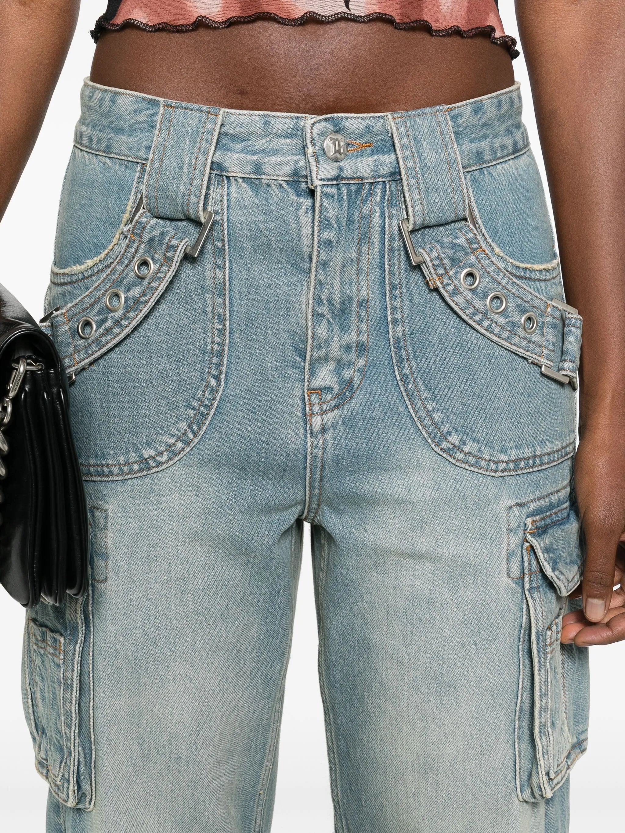 Harness low-rise cargo jeans