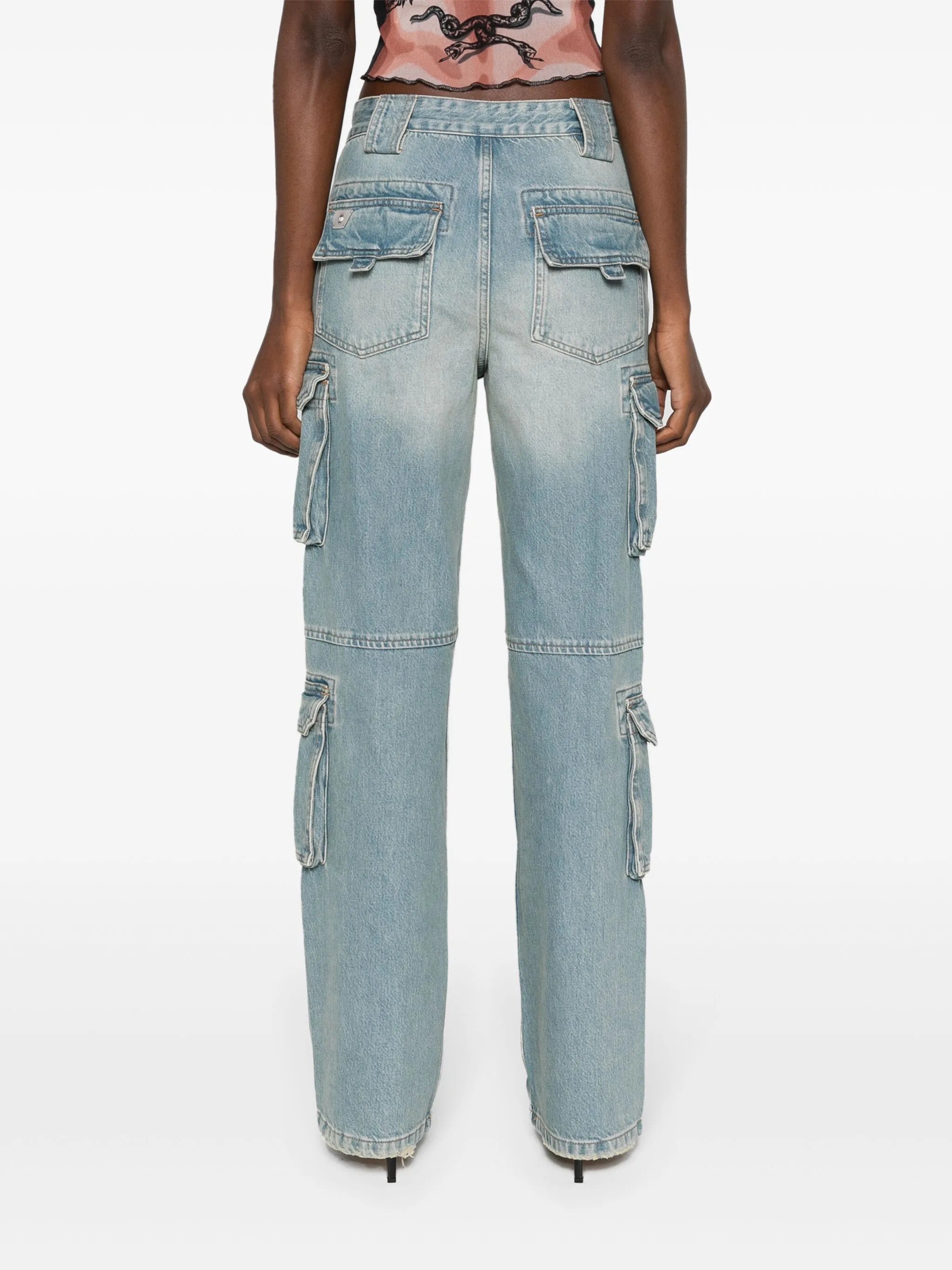Harness low-rise cargo jeans
