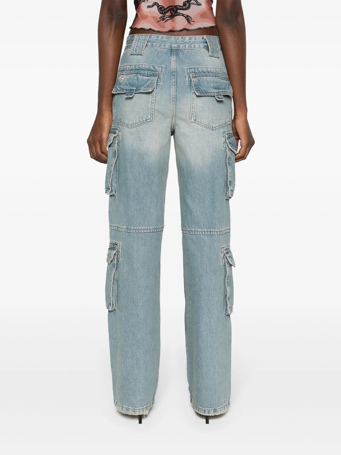 Harness low-rise cargo jeans