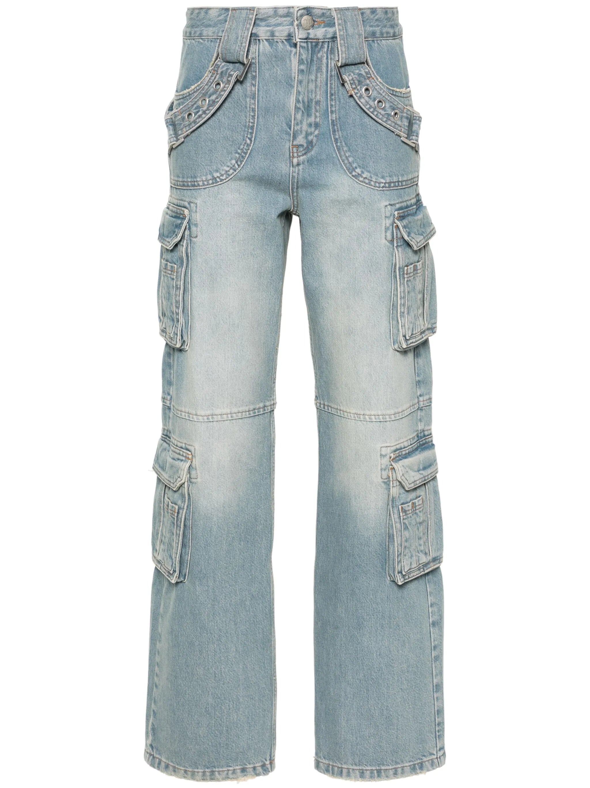 Harness low-rise cargo jeans