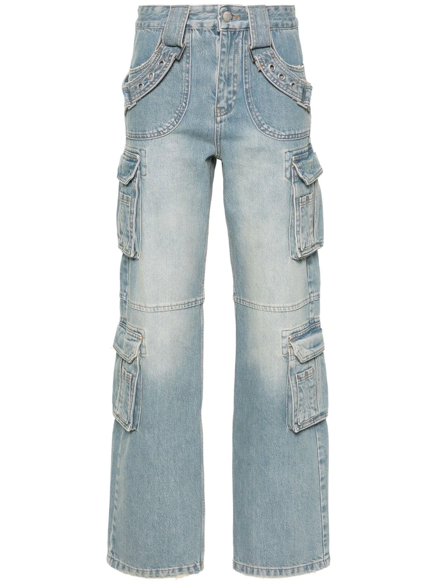 Harness low-rise cargo jeans