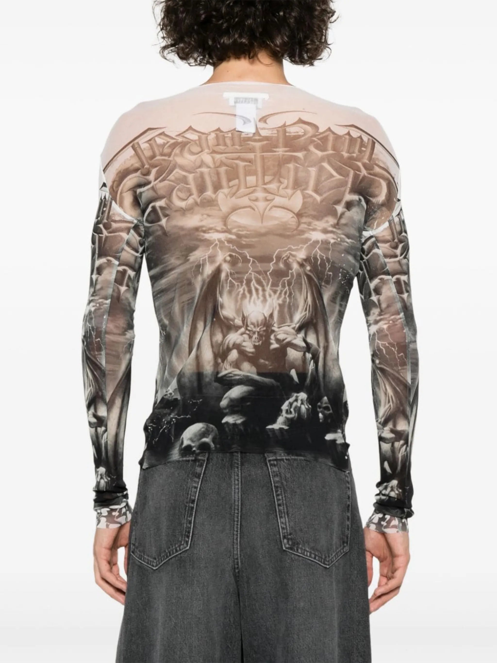 Diablo-print mesh T-shirt