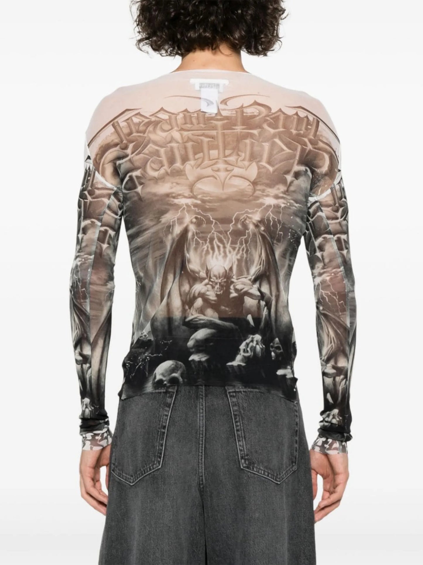 Diablo-print mesh T-shirt