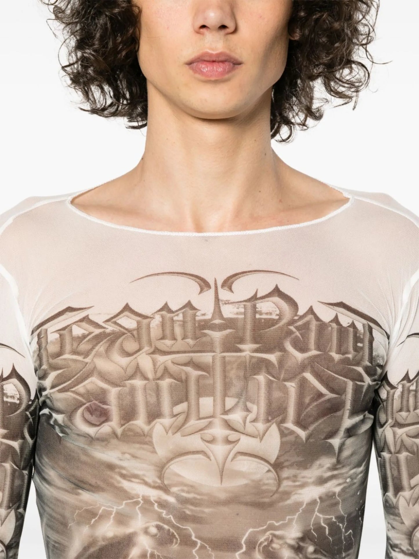 Diablo-print mesh T-shirt