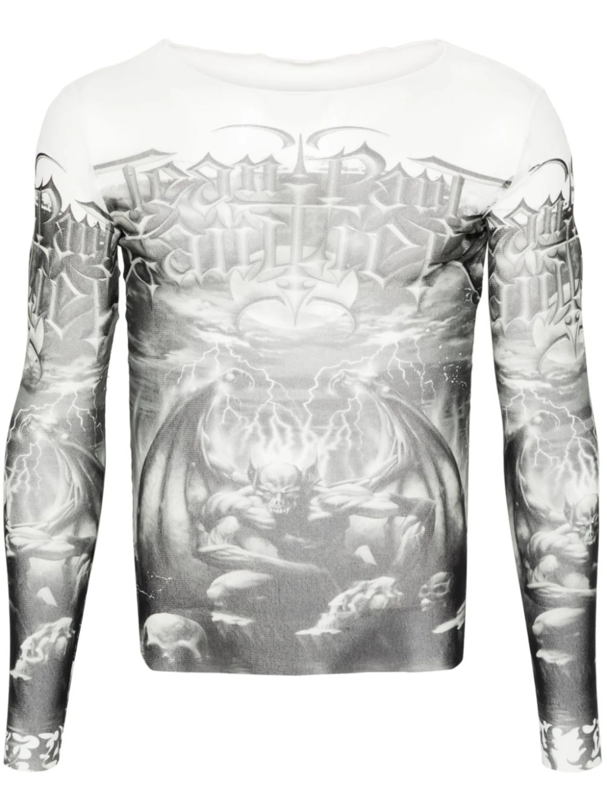 Diablo-print mesh T-shirt