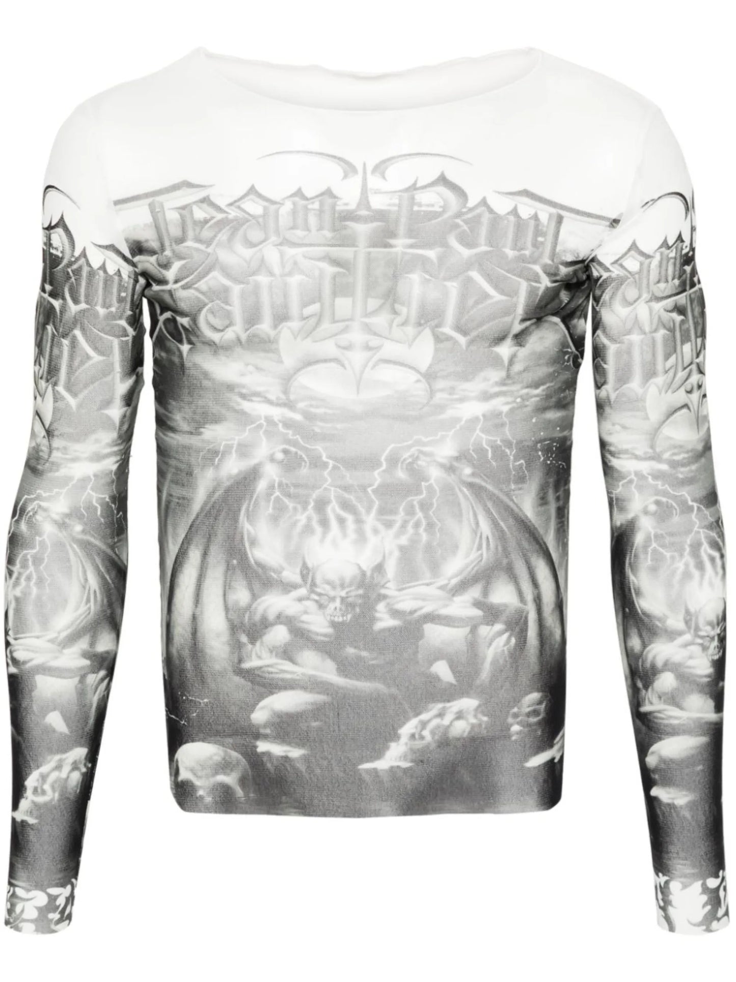 Diablo-print mesh T-shirt