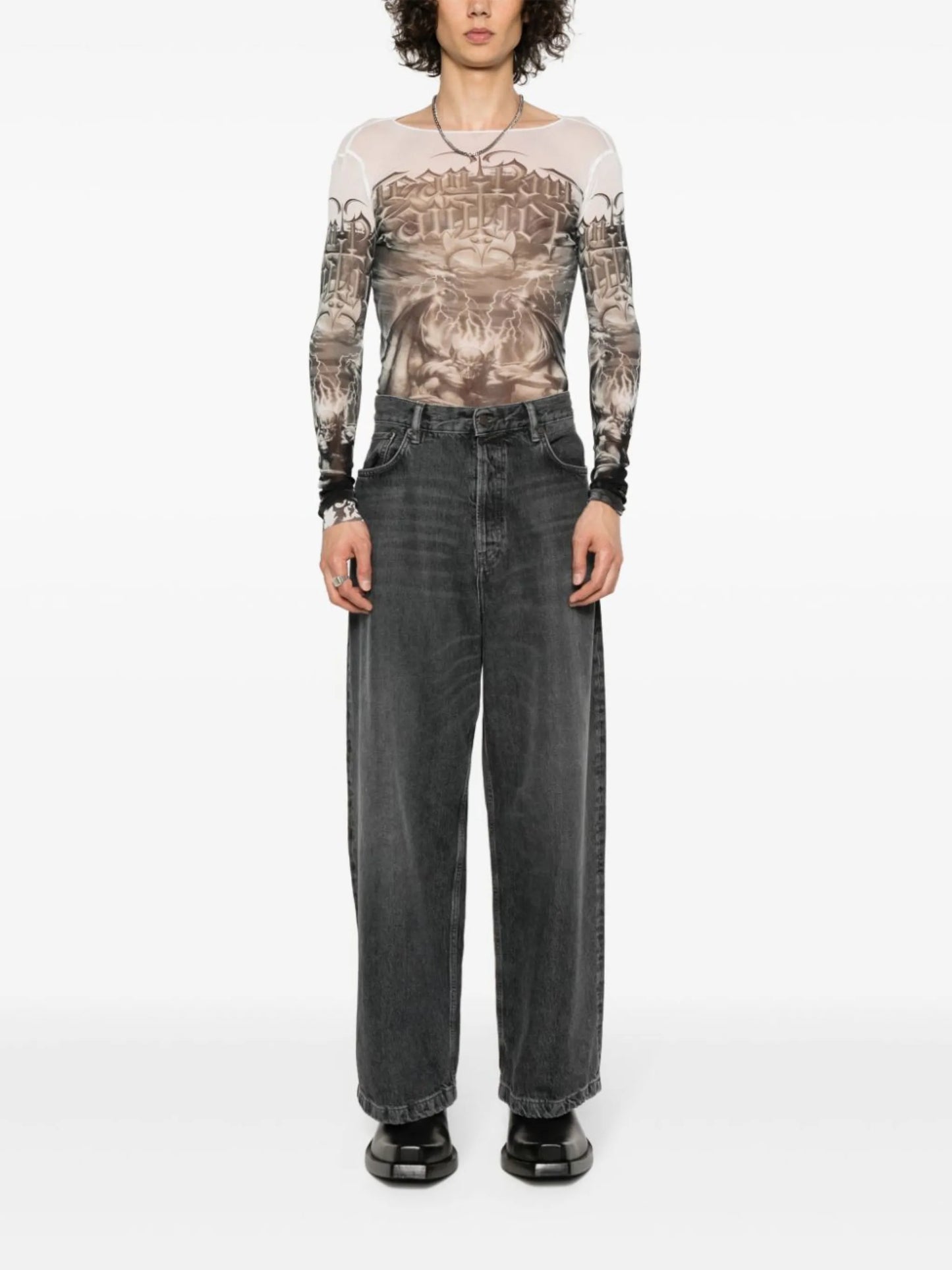 Diablo-print mesh T-shirt